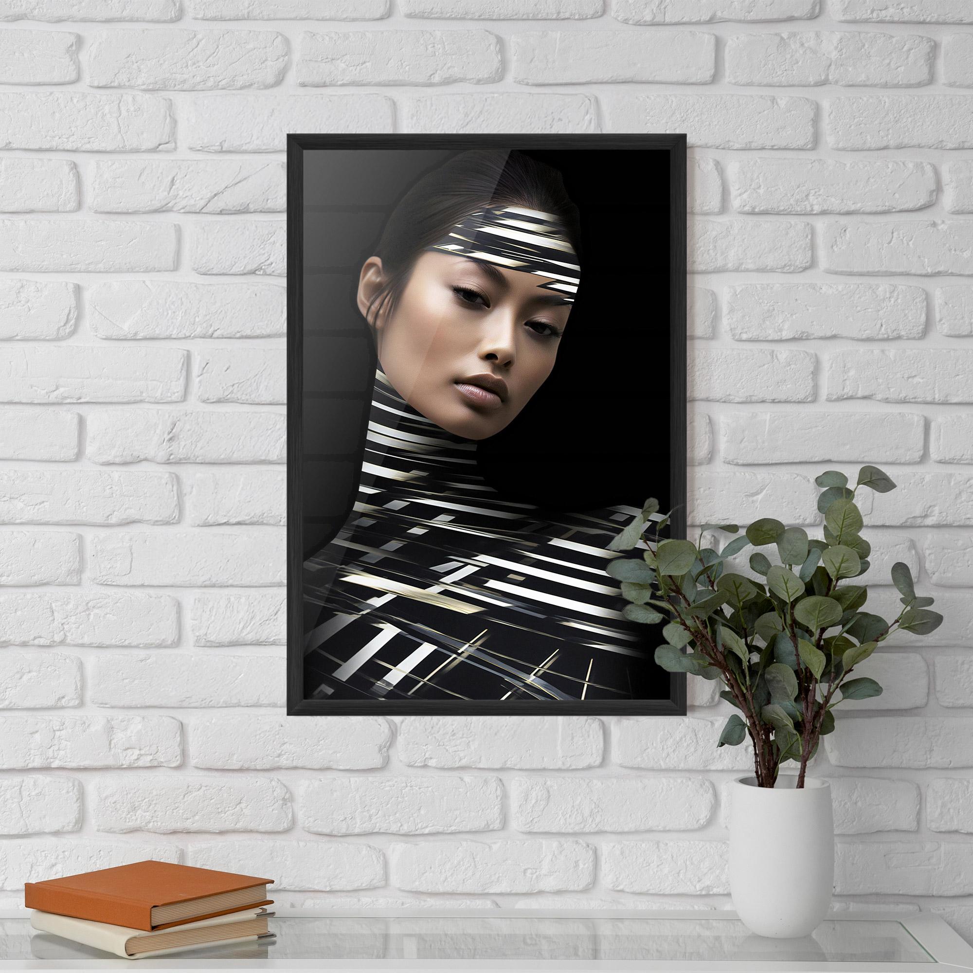 Poster Înrămat Futuristic Make Up Woman mockup 5