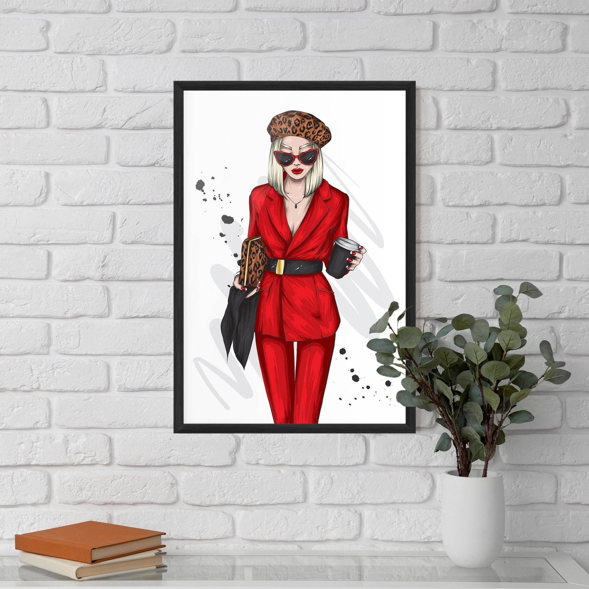 Poster Înrămat Red Suit Woman mockup 5