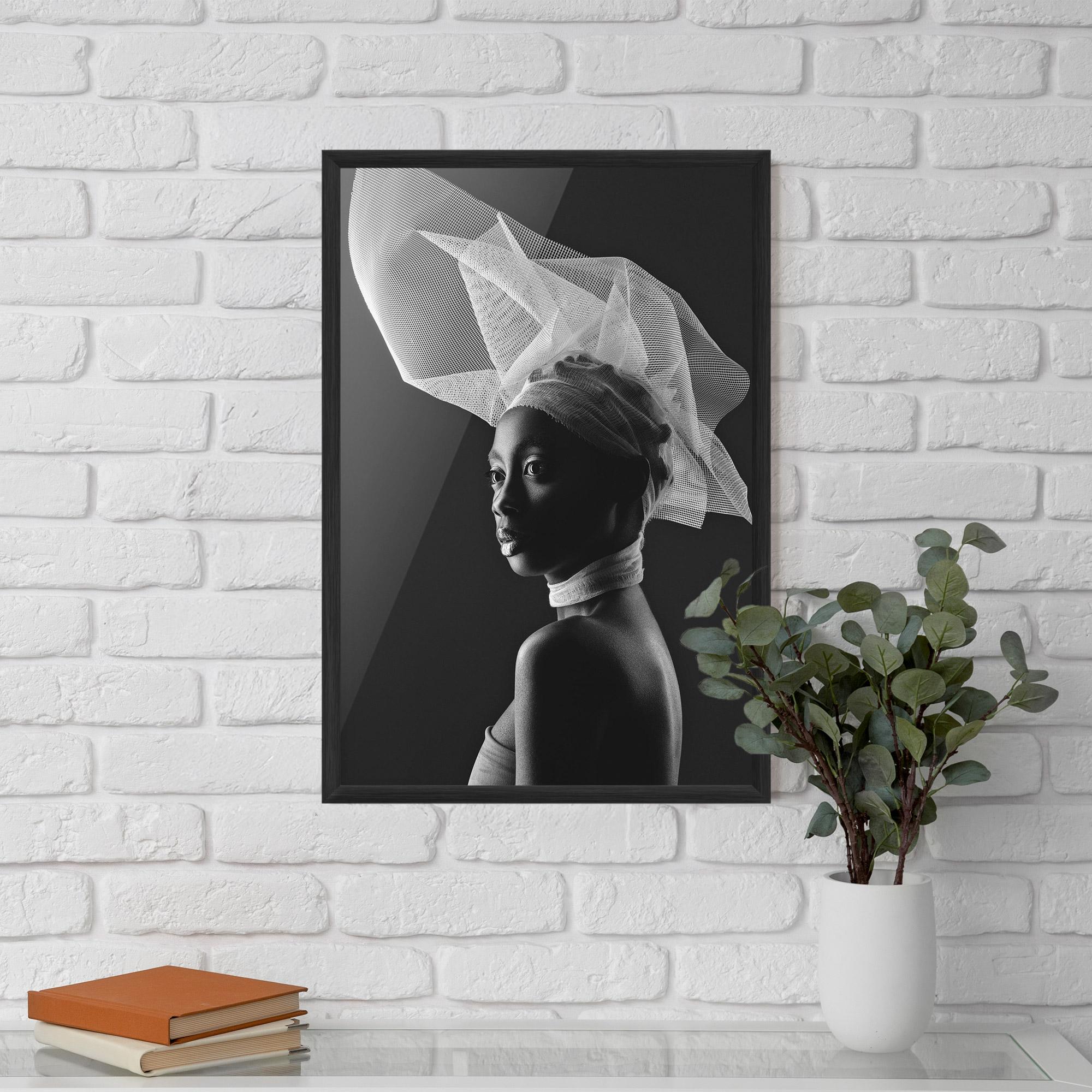 Poster Înrămat Veil Hat Woman mockup 5