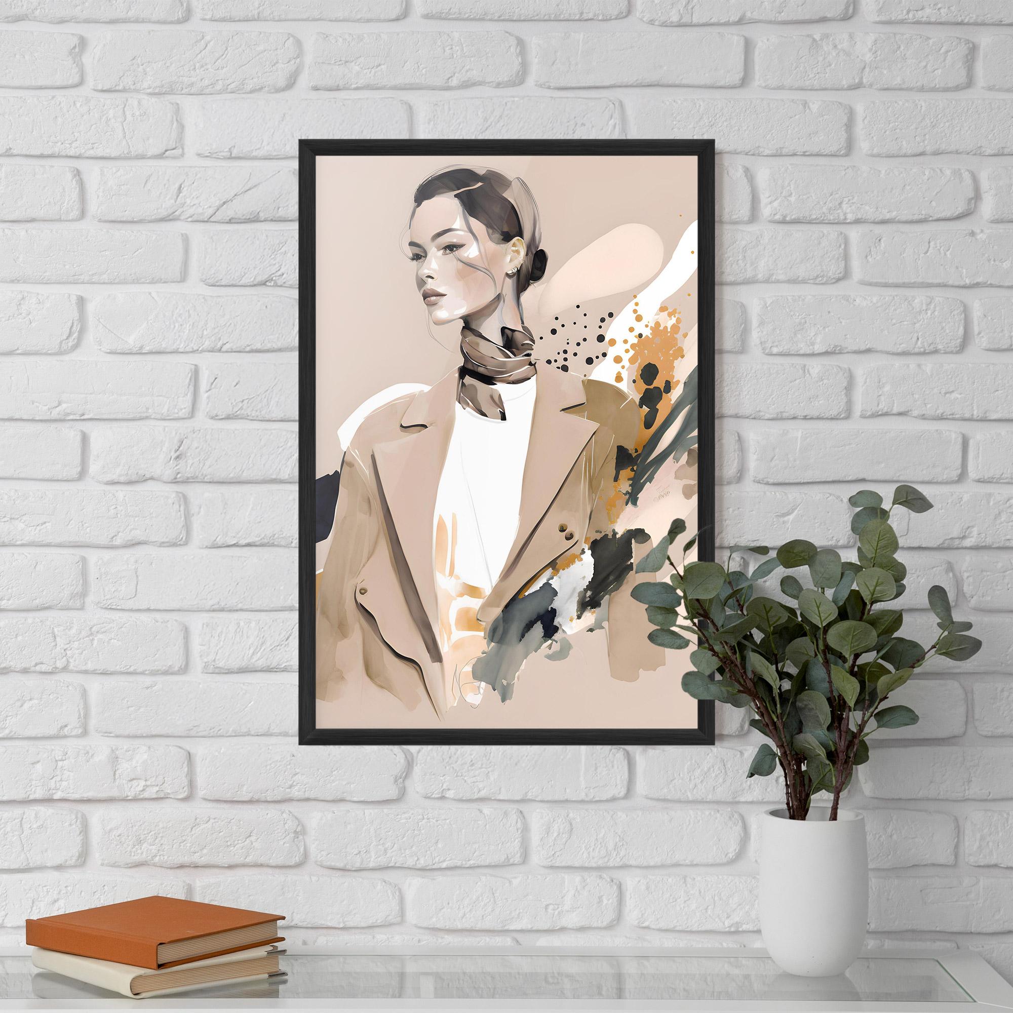 Poster Înrămat Watercolor Stylish Model mockup 5