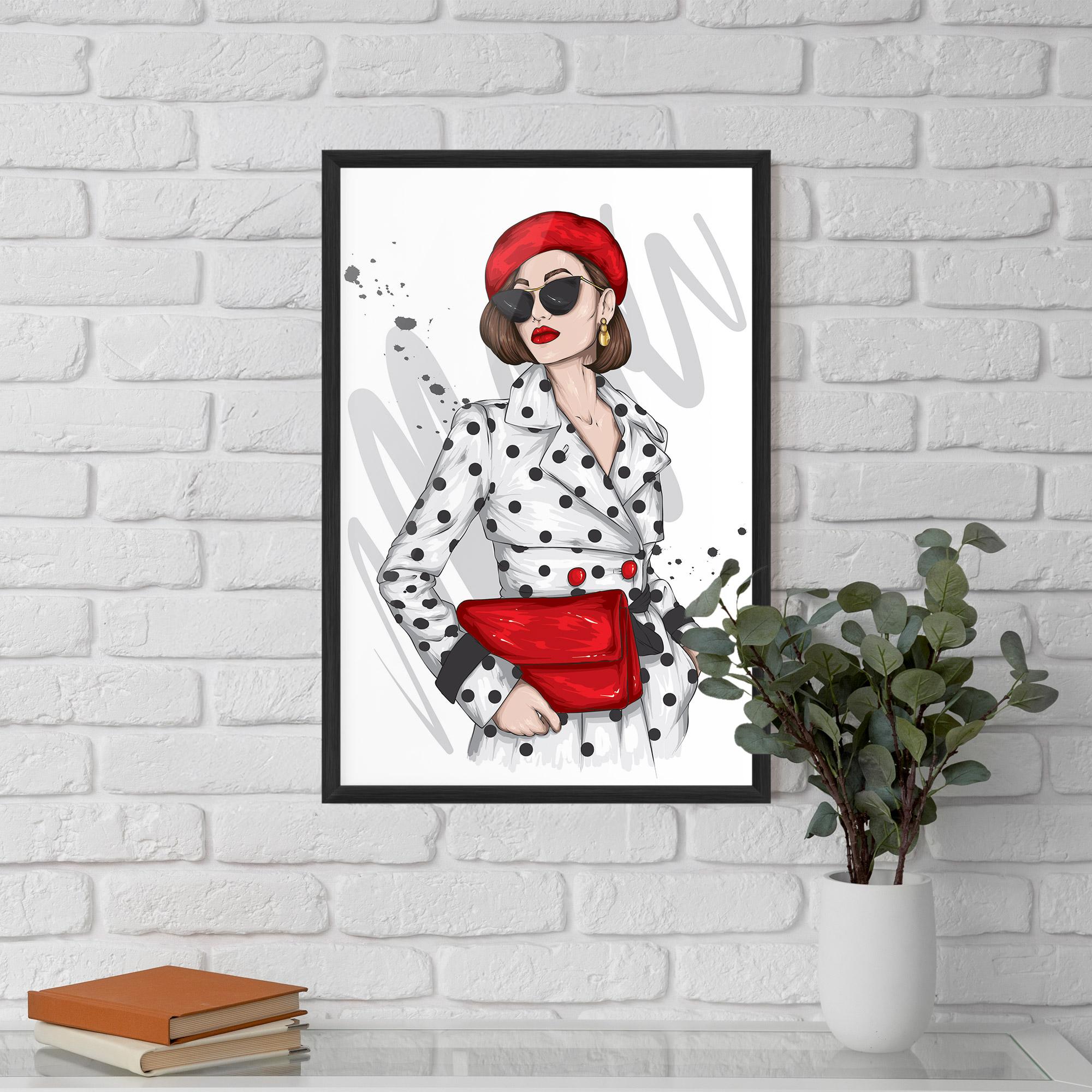 Poster Înrămat White Red Outfit mockup 5