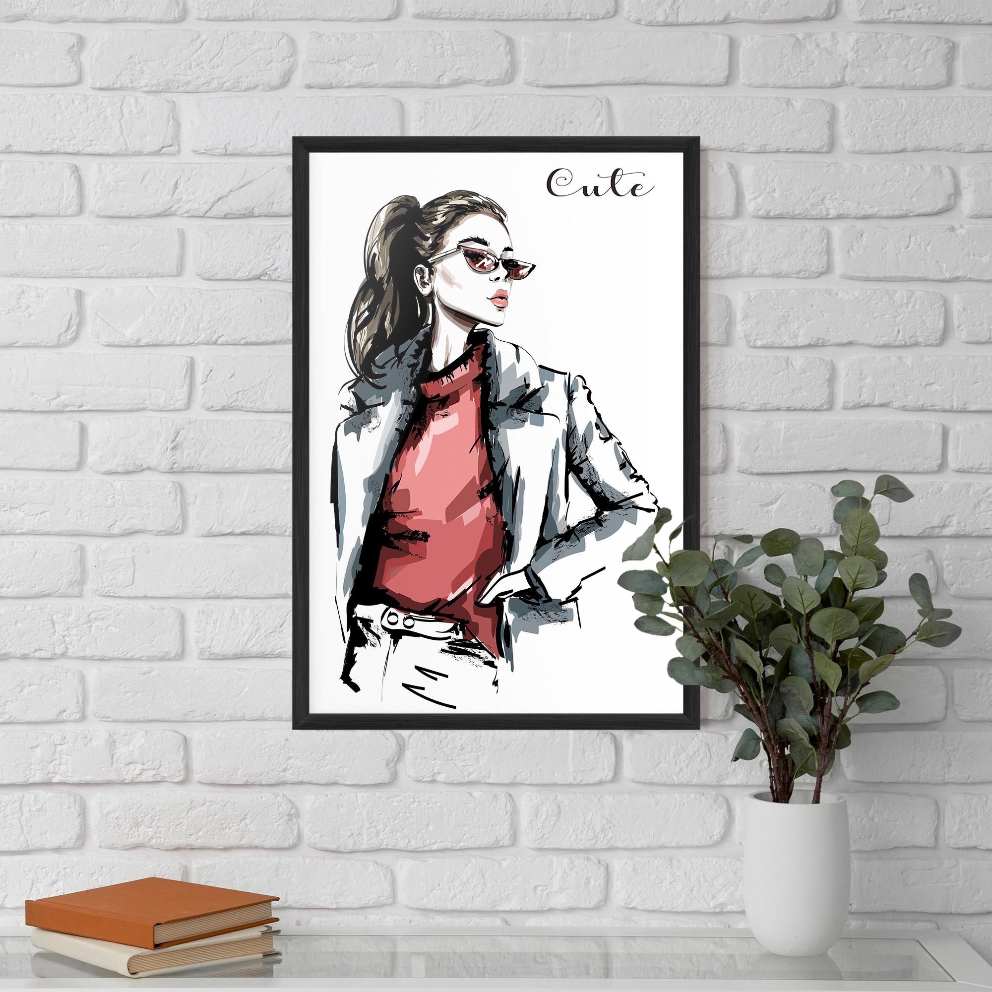 Poster Înrămat Woman Feeling Cute mockup 5
