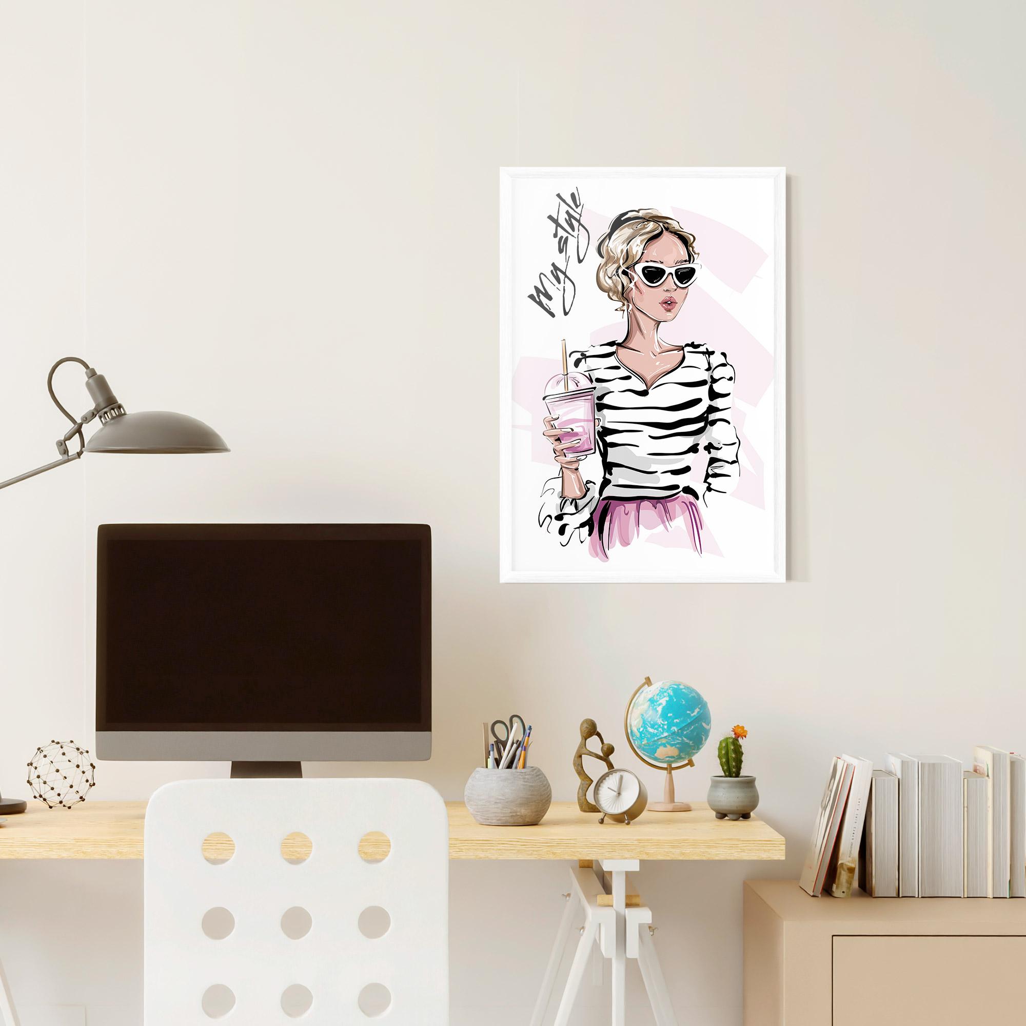 Poster Înrămat Pink Style mockup 6