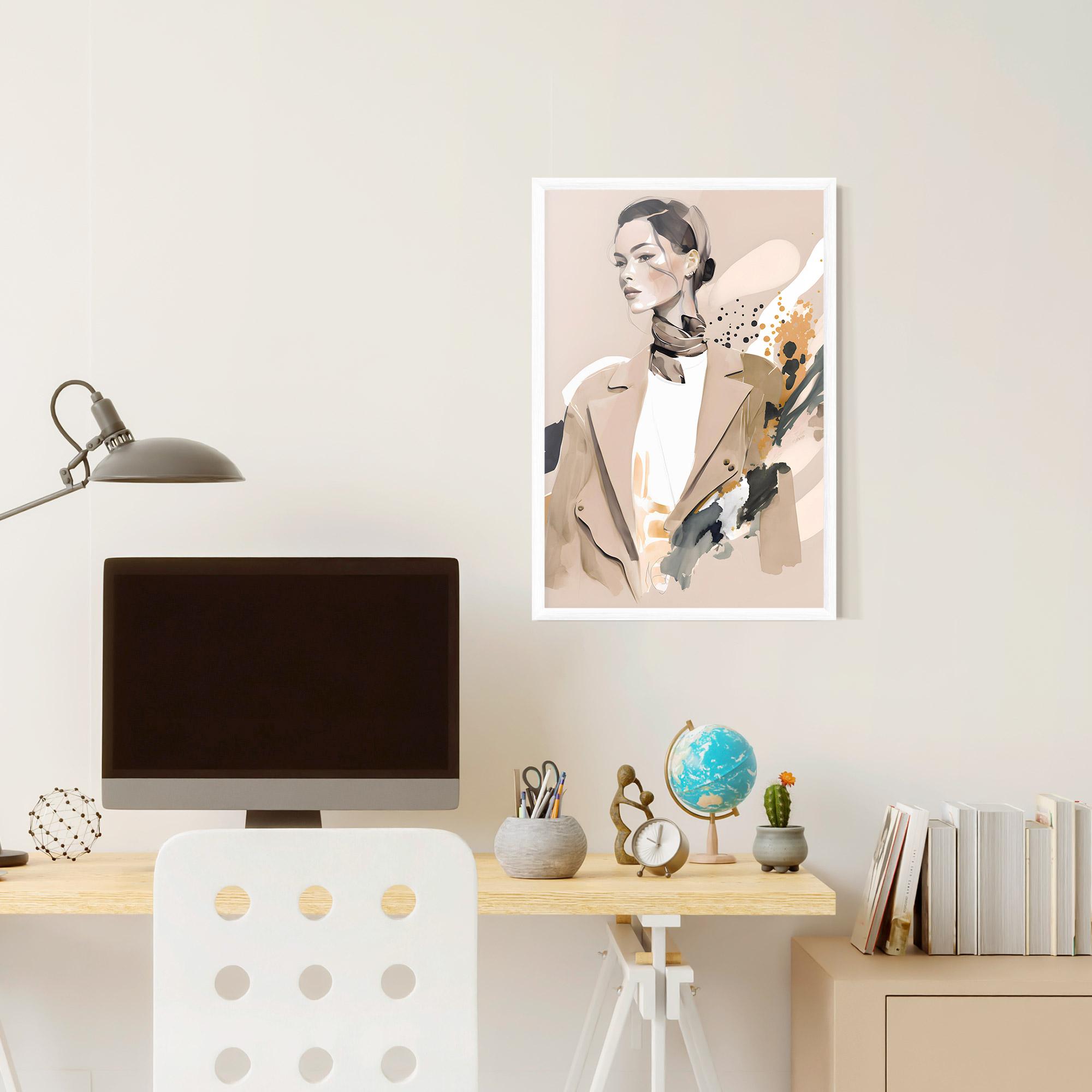 Poster Înrămat Watercolor Stylish Model mockup 6