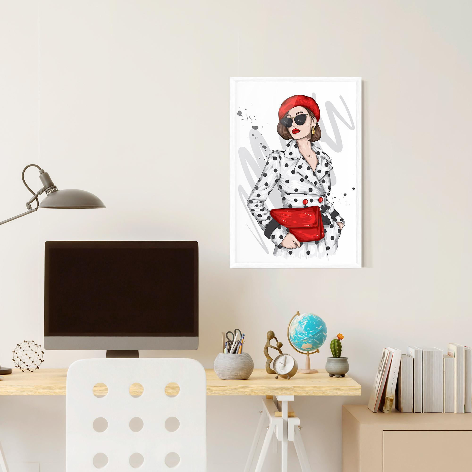 Poster Înrămat White Red Outfit mockup 6