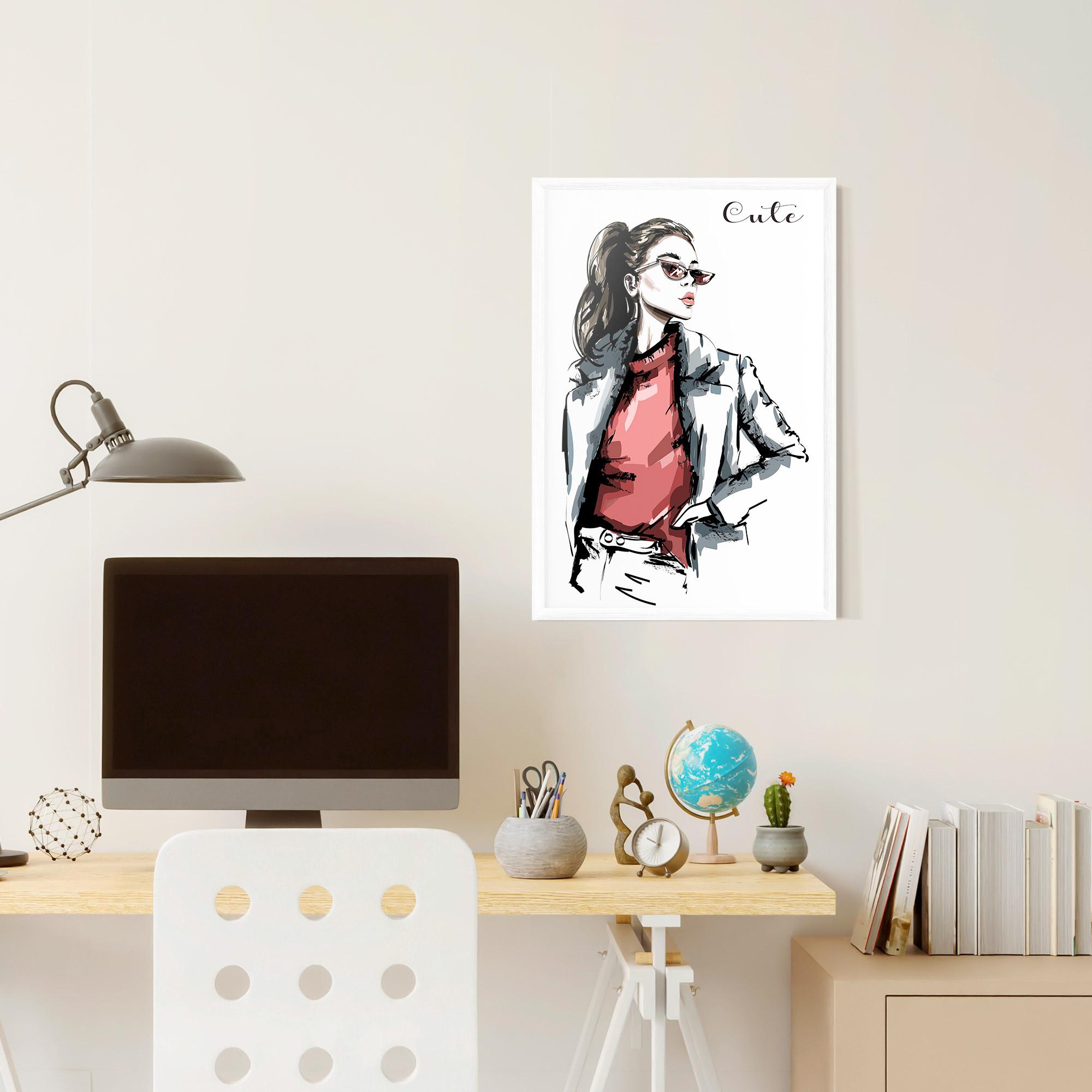 Poster Înrămat Woman Feeling Cute mockup 6
