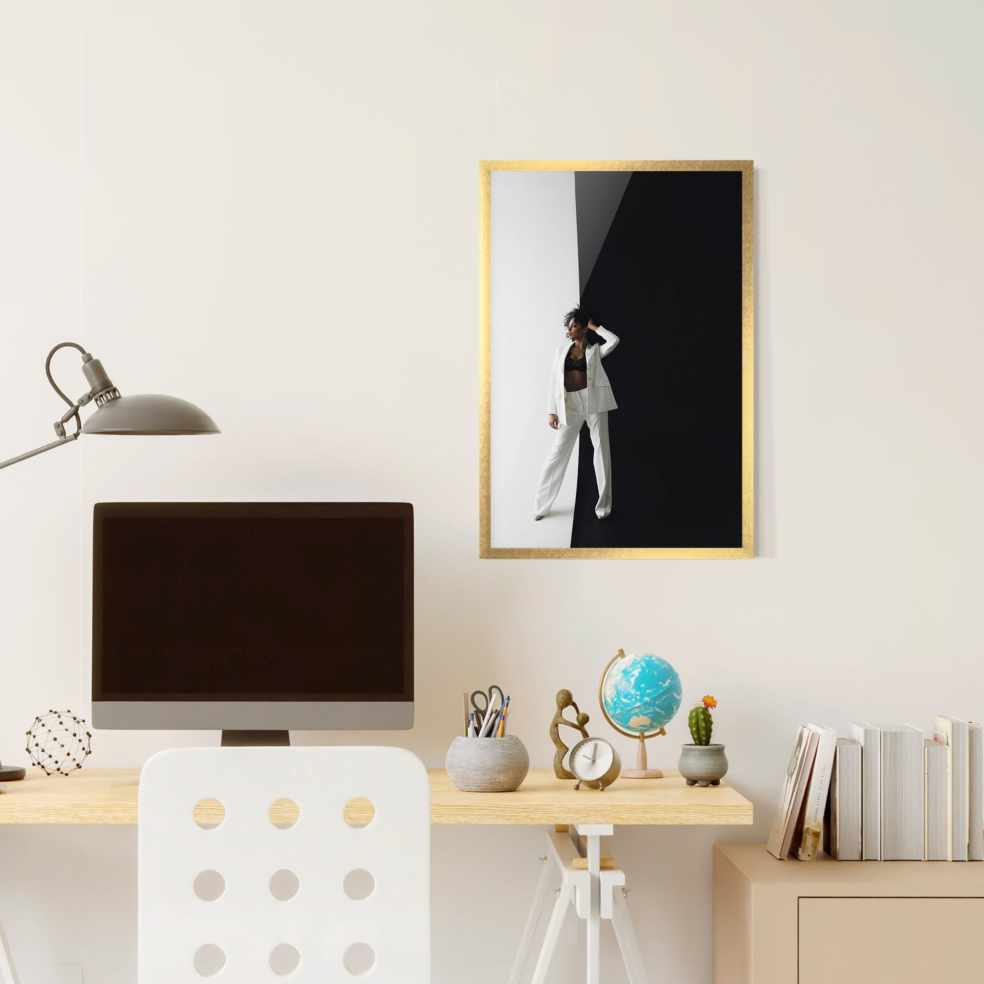 African Girl White Outfit mockup 6