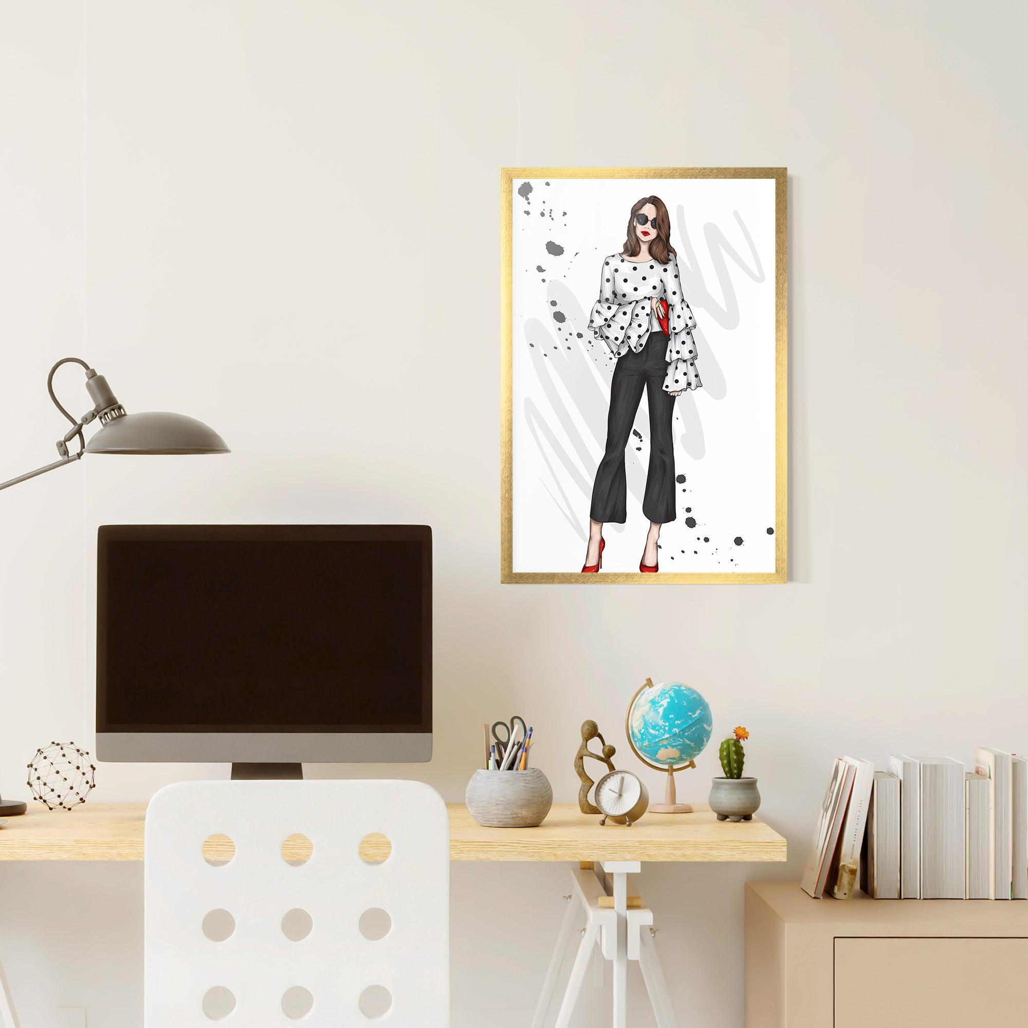 Poster Înrămat Pretty Woman In White mockup 6