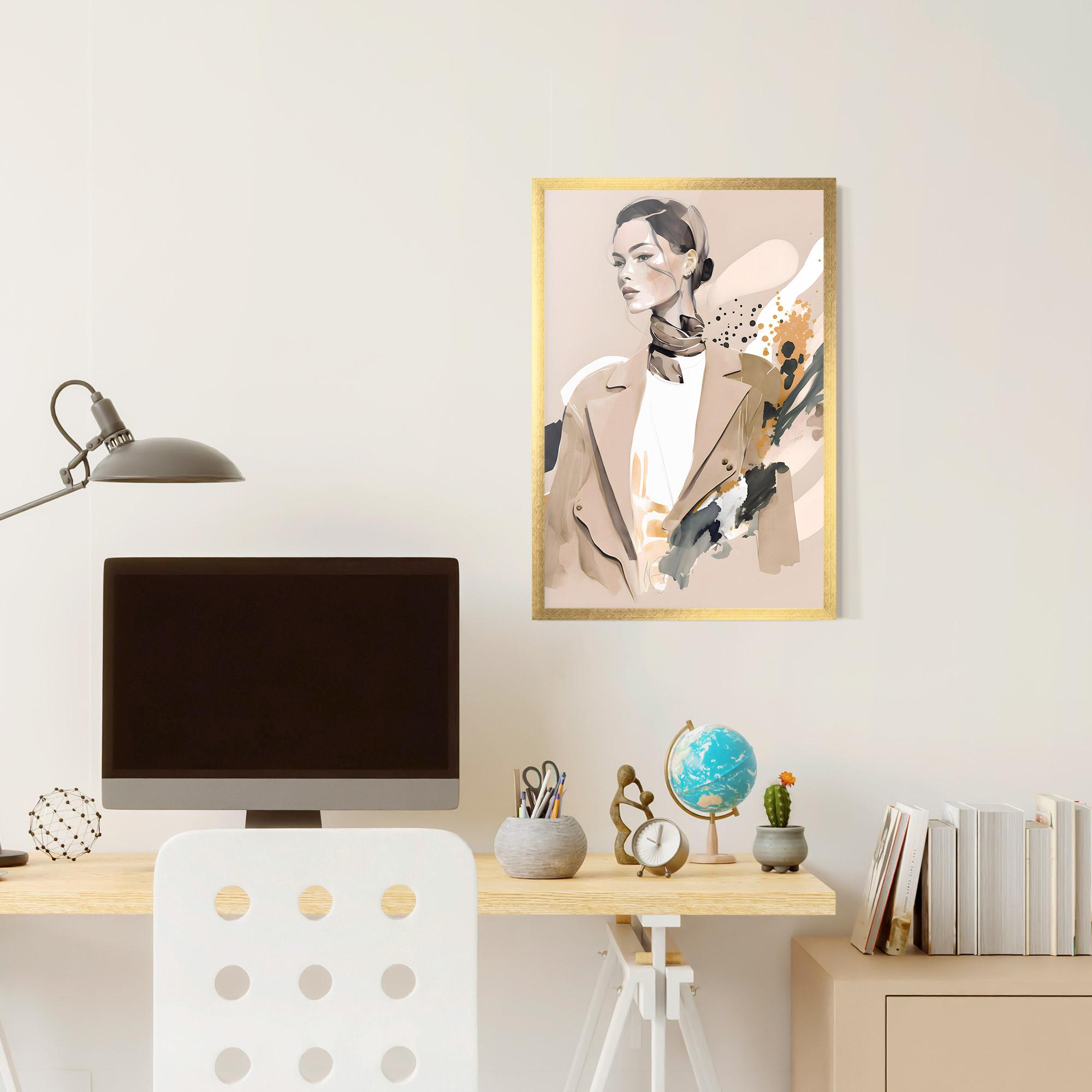 Poster Înrămat Watercolor Stylish Model mockup 6