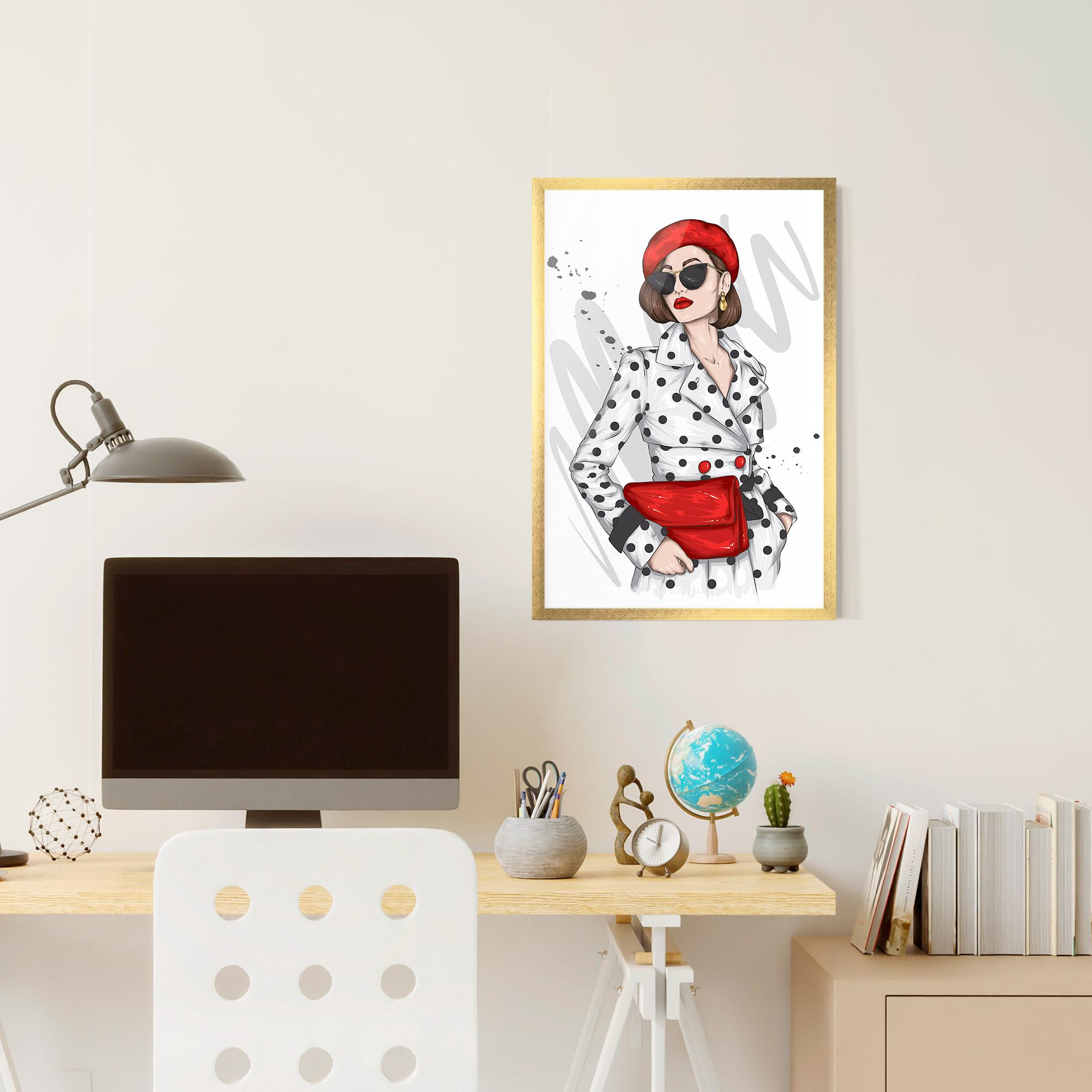 Poster Înrămat White Red Outfit mockup 6
