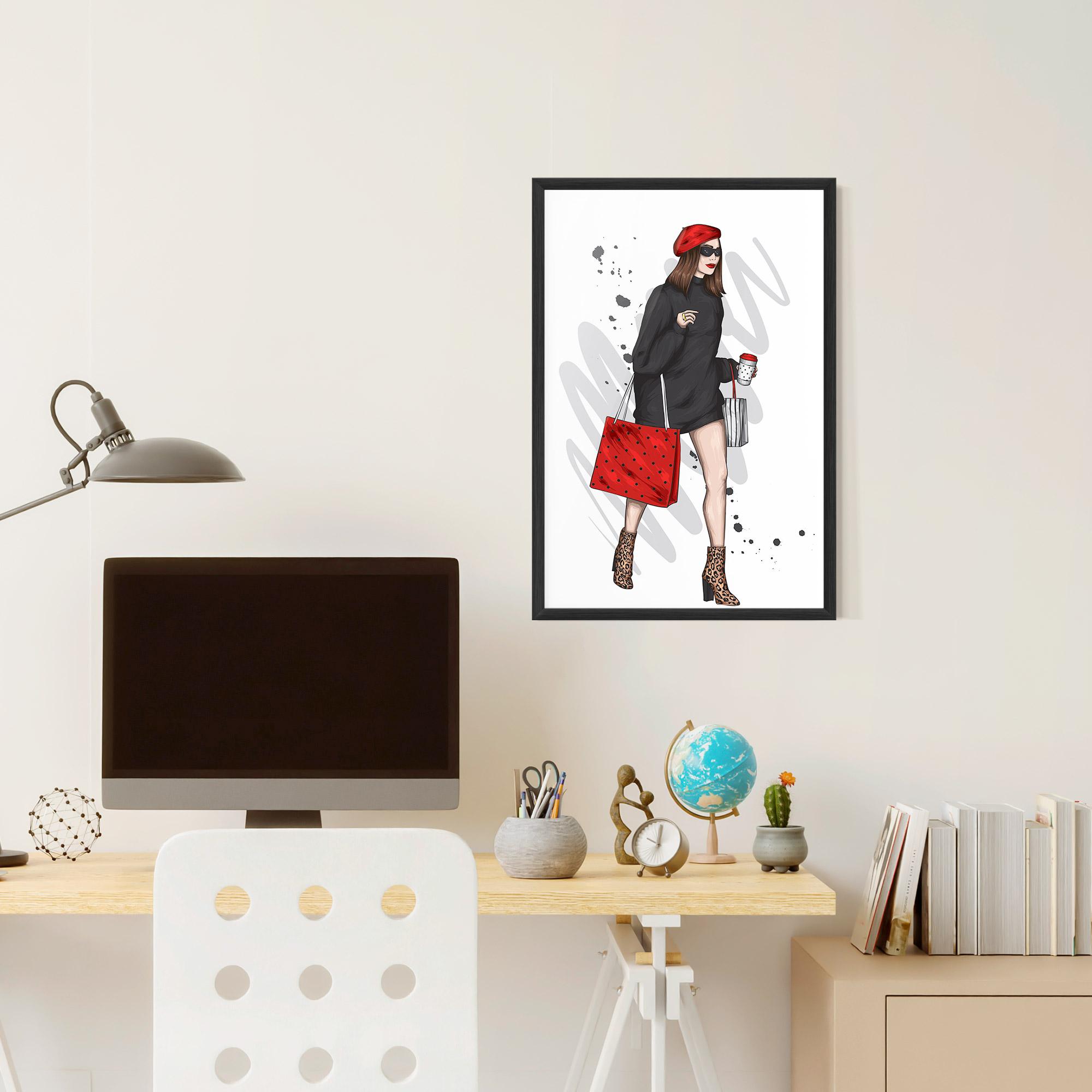 Poster Înrămat Black Red Outfit mockup 6