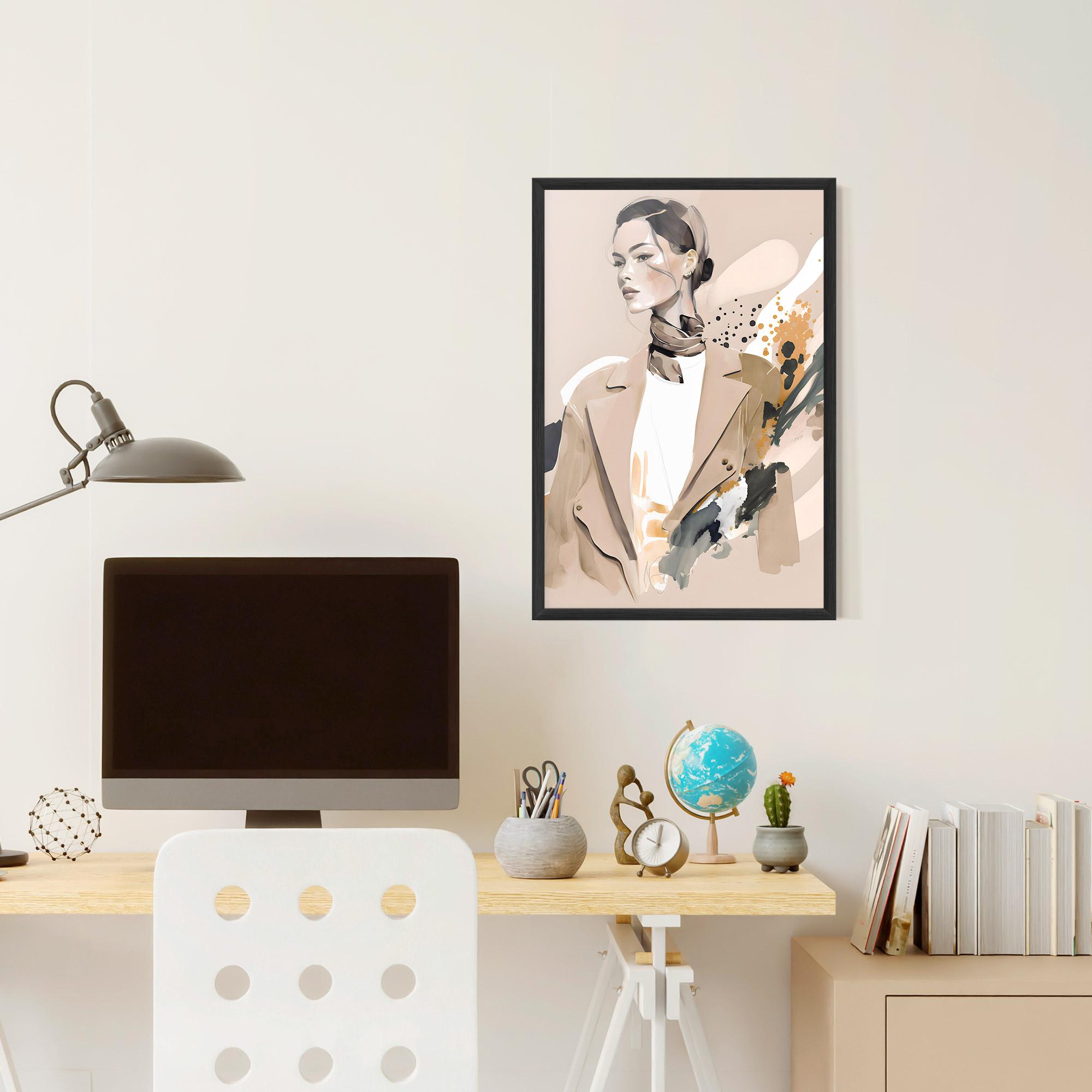Poster Înrămat Watercolor Stylish Model mockup 6