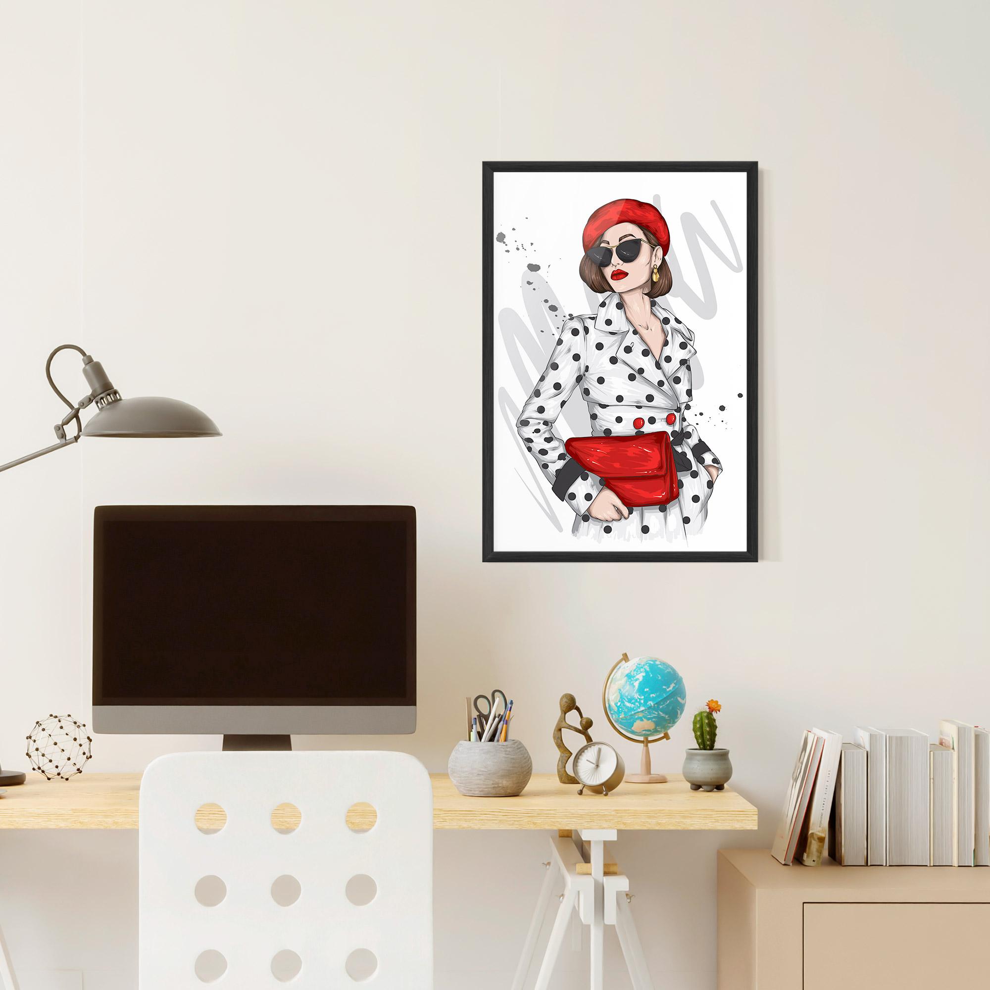 Poster Înrămat White Red Outfit mockup 6