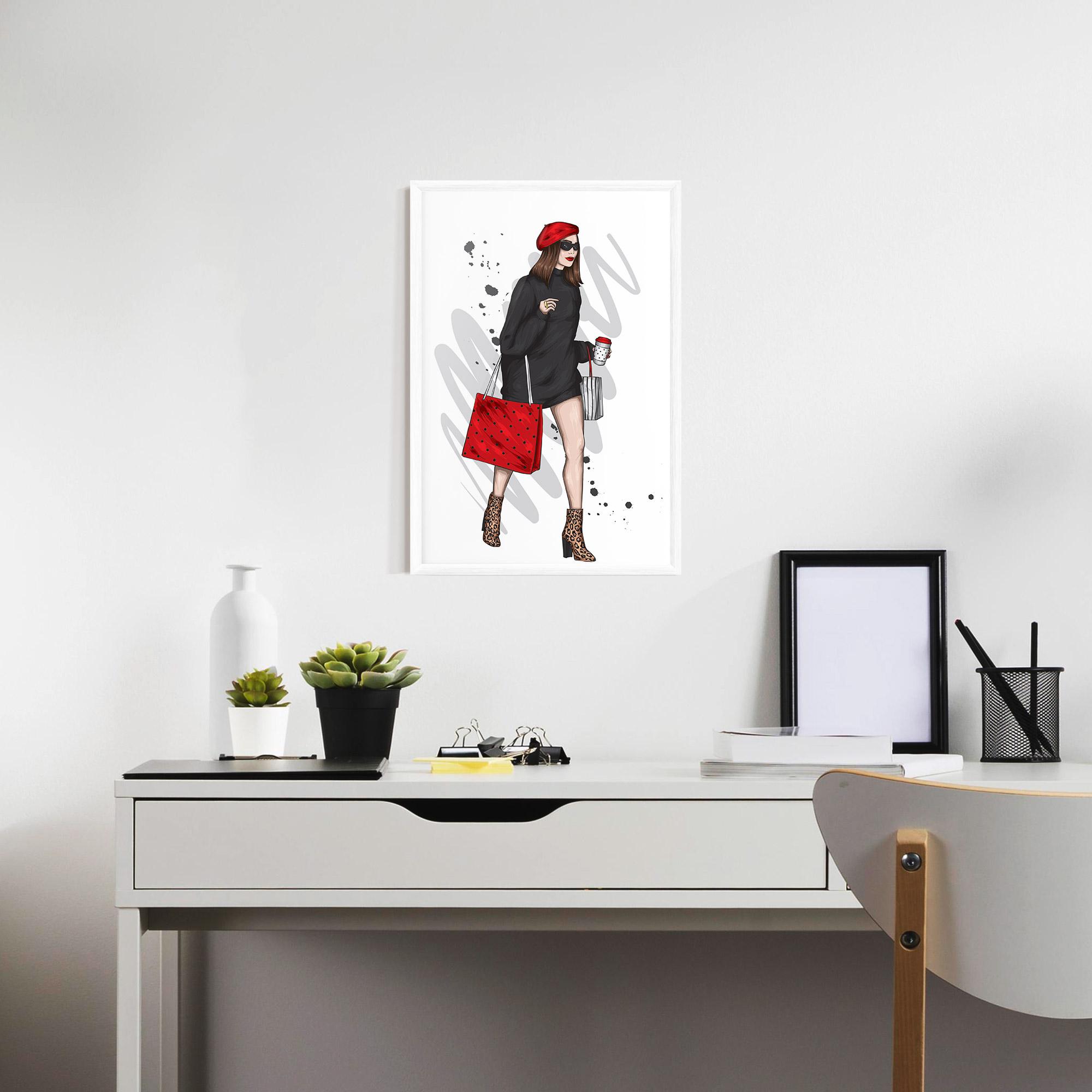 Poster Înrămat Black Red Outfit mockup 7
