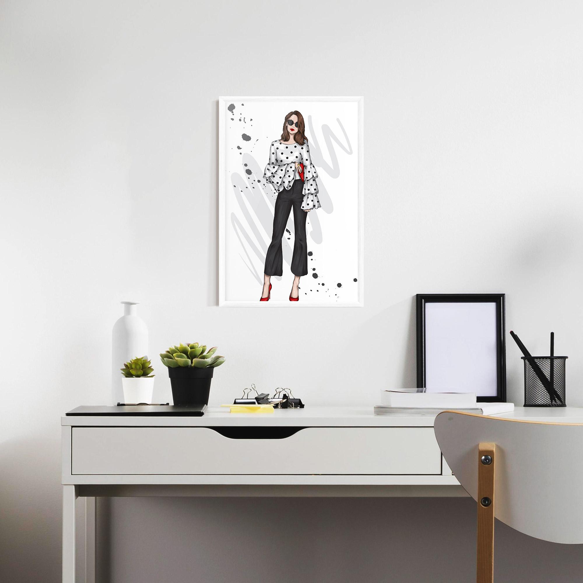 Poster Înrămat Pretty Woman In White mockup 7