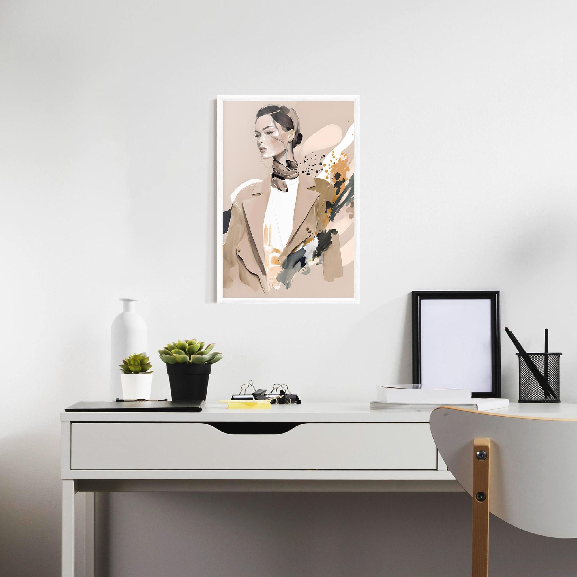 Poster Înrămat Watercolor Stylish Model mockup 7