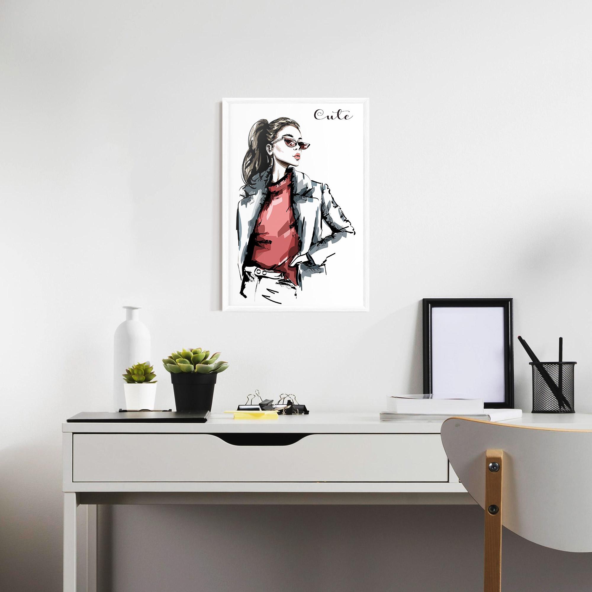 Poster Înrămat Woman Feeling Cute mockup 7