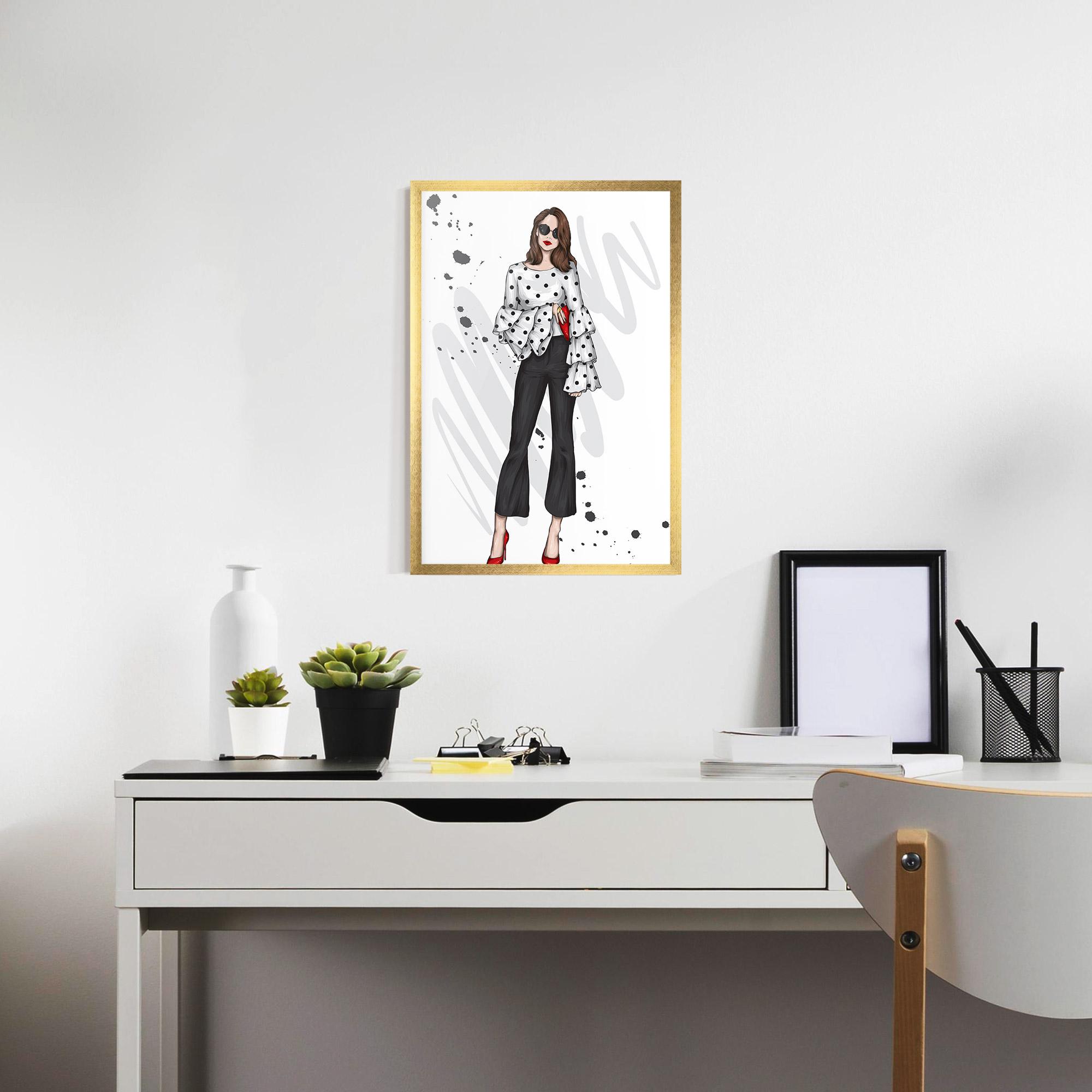 Poster Înrămat Pretty Woman In White mockup 7