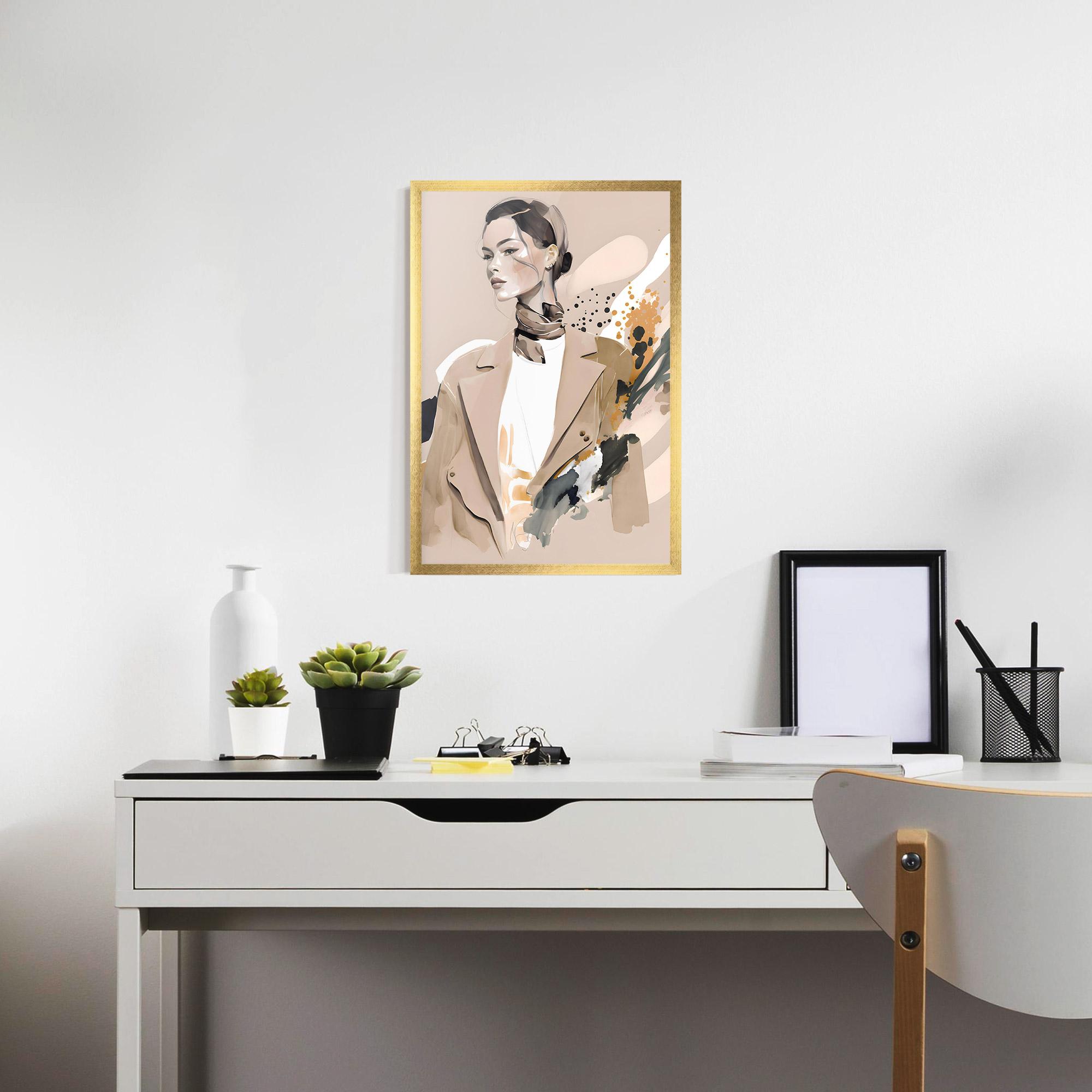 Poster Înrămat Watercolor Stylish Model mockup 7