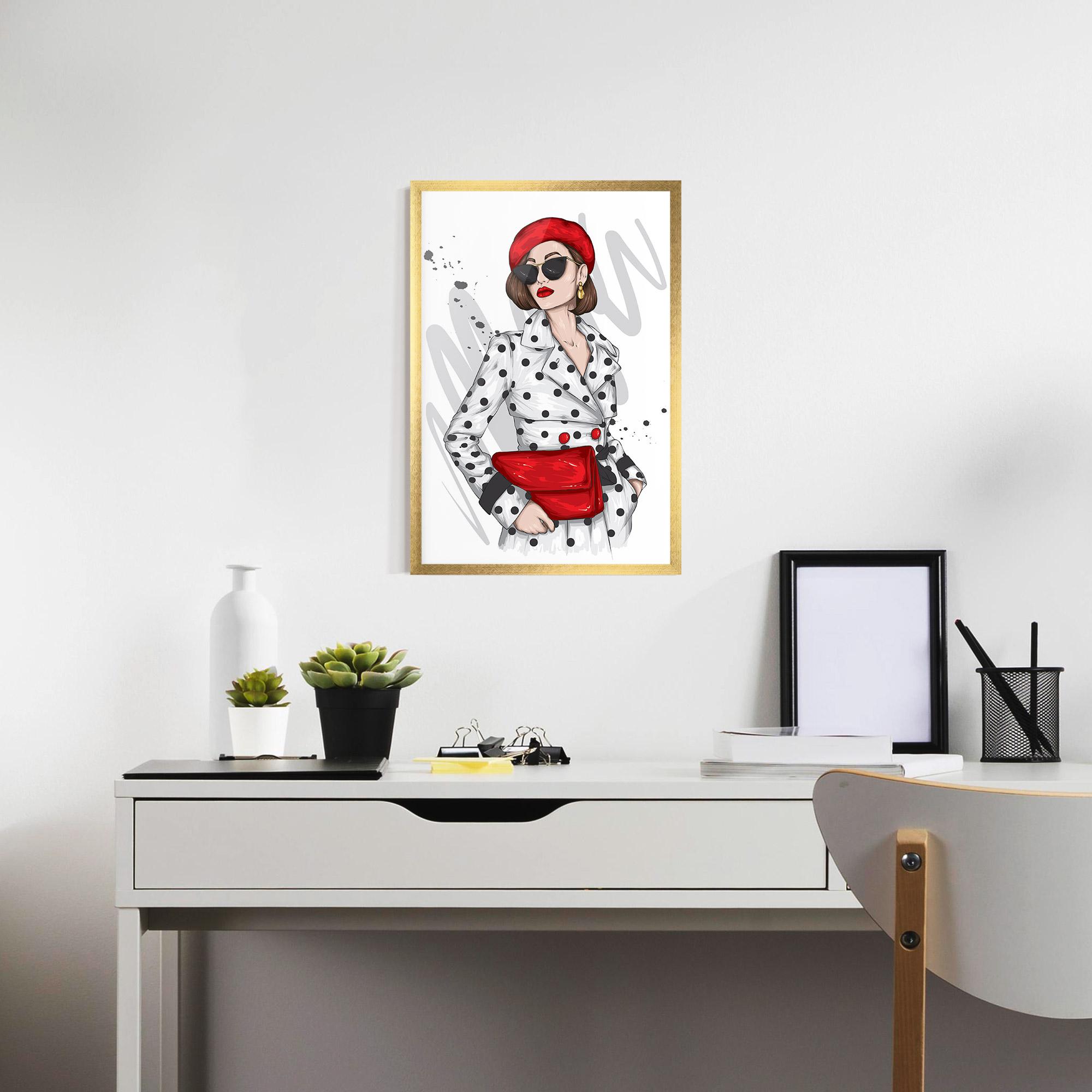 Poster Înrămat White Red Outfit mockup 7