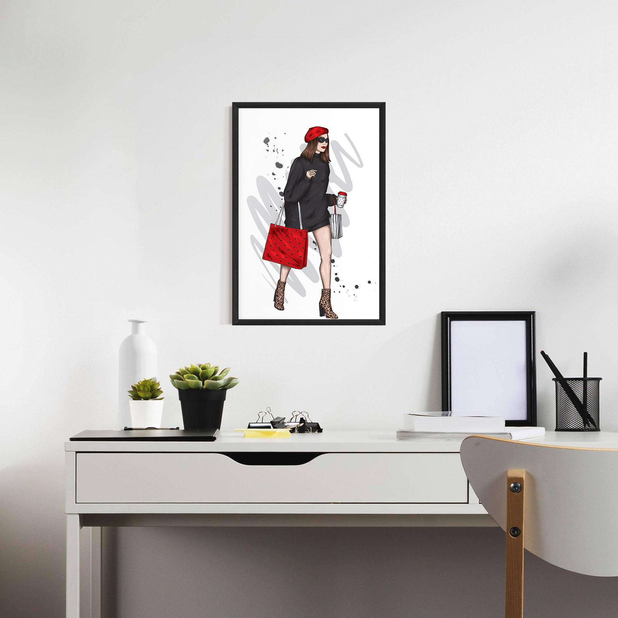 Poster Înrămat Black Red Outfit mockup 7
