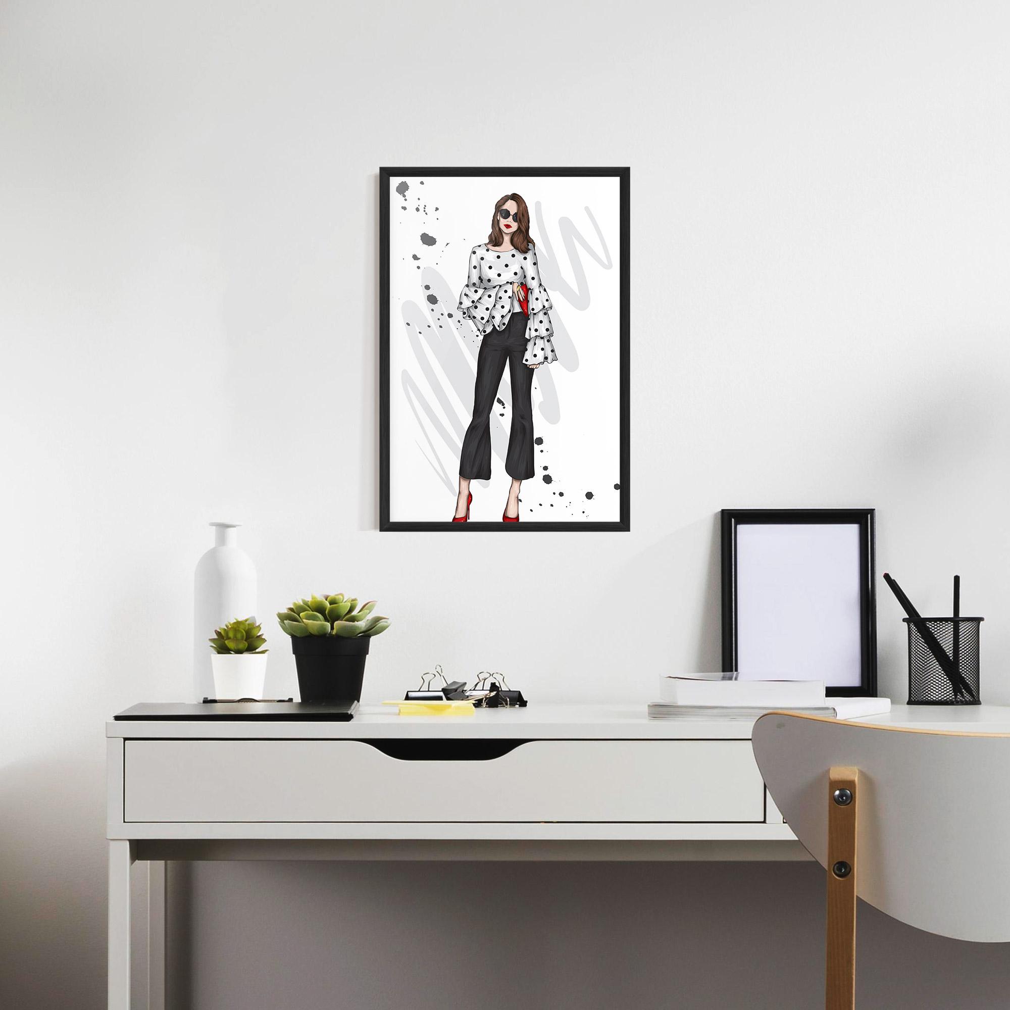 Poster Înrămat Pretty Woman In White mockup 7