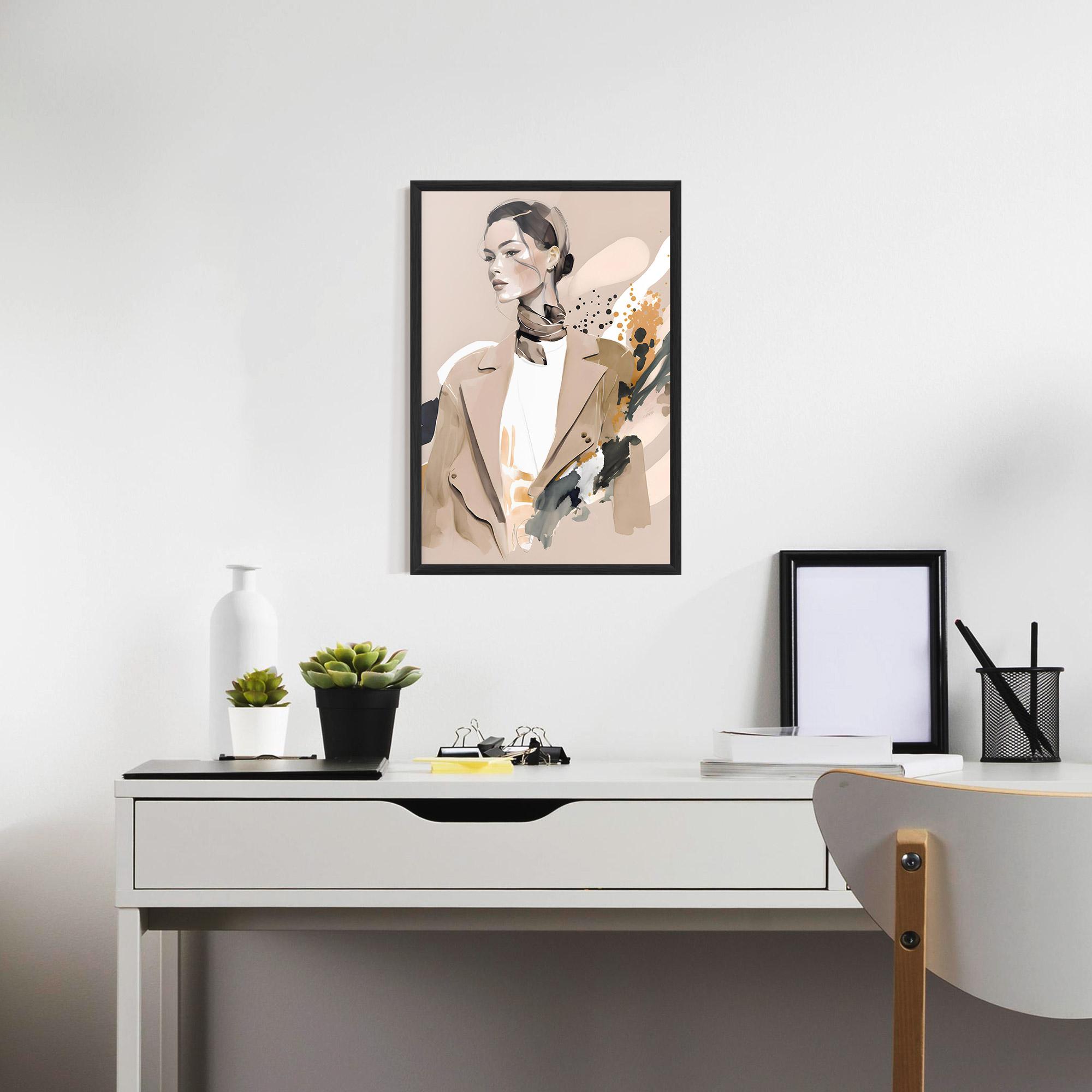 Poster Înrămat Watercolor Stylish Model mockup 7