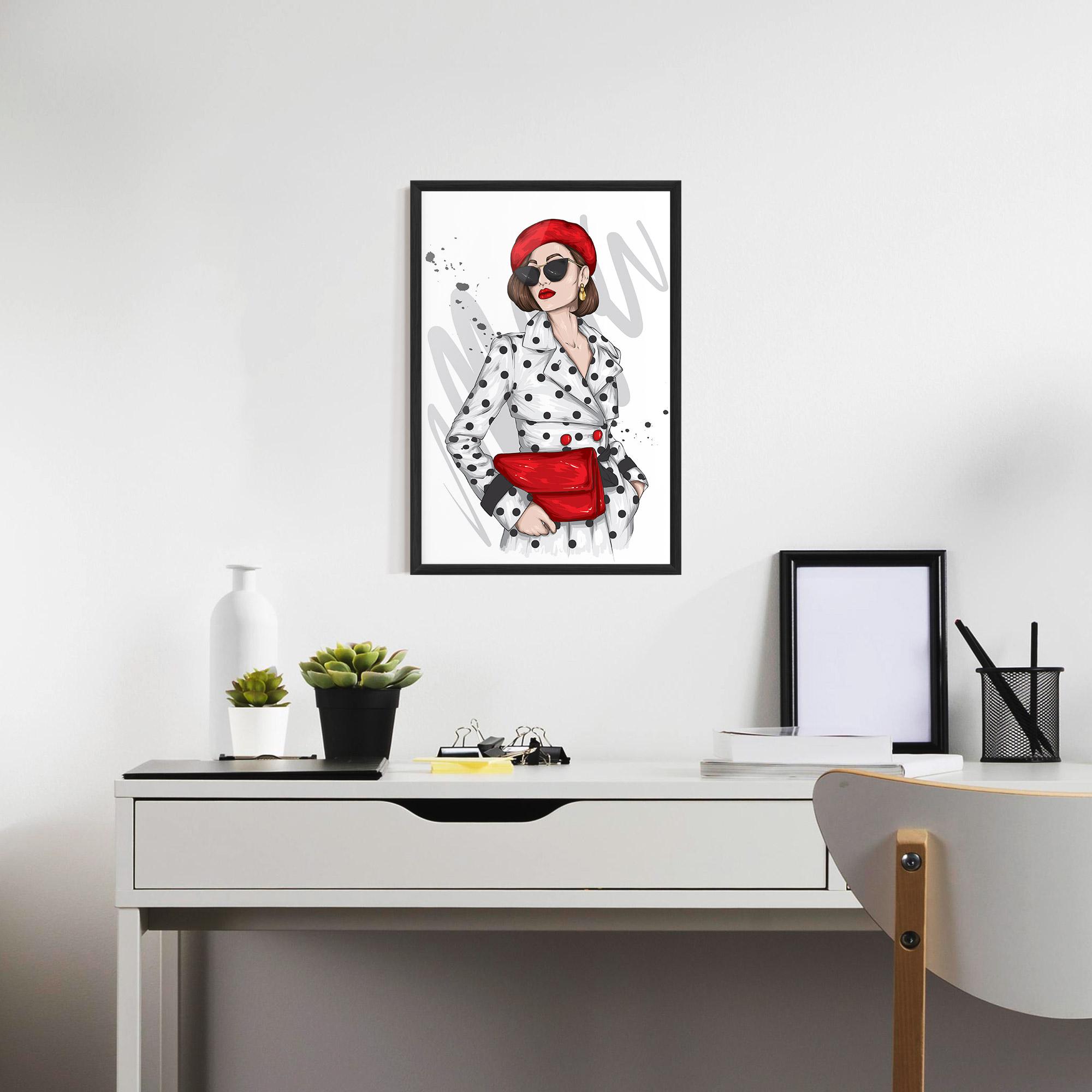 Poster Înrămat White Red Outfit mockup 7