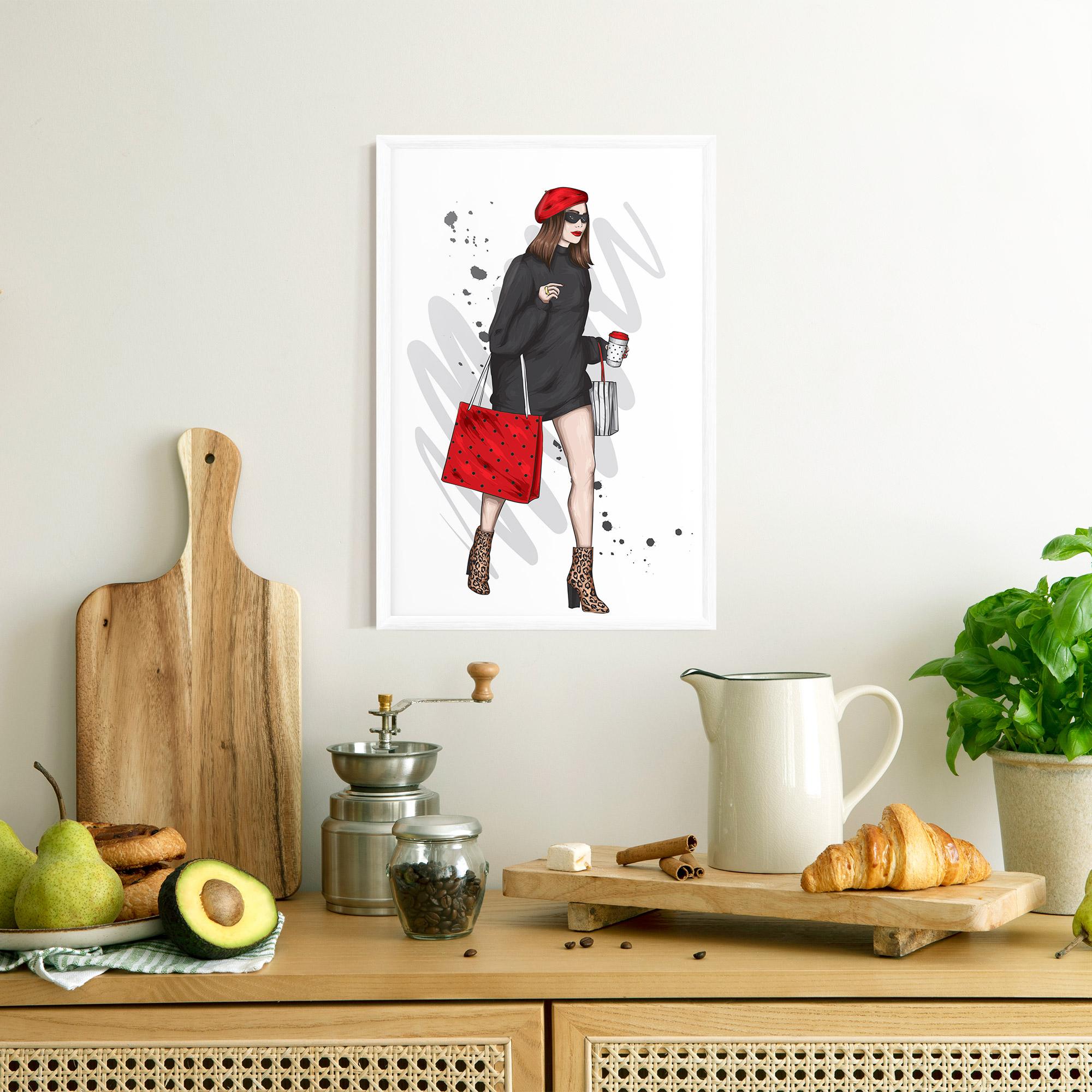 Poster Înrămat Black Red Outfit mockup 8