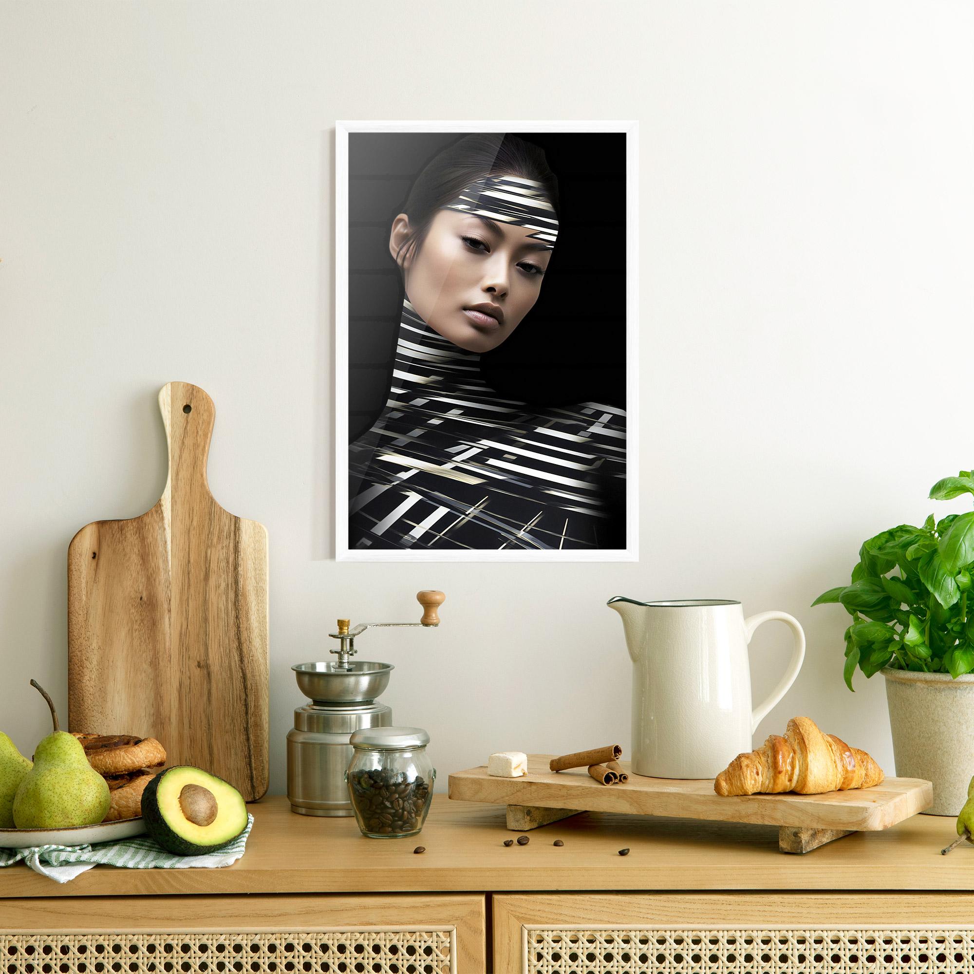 Poster Înrămat Futuristic Make Up Woman mockup 8