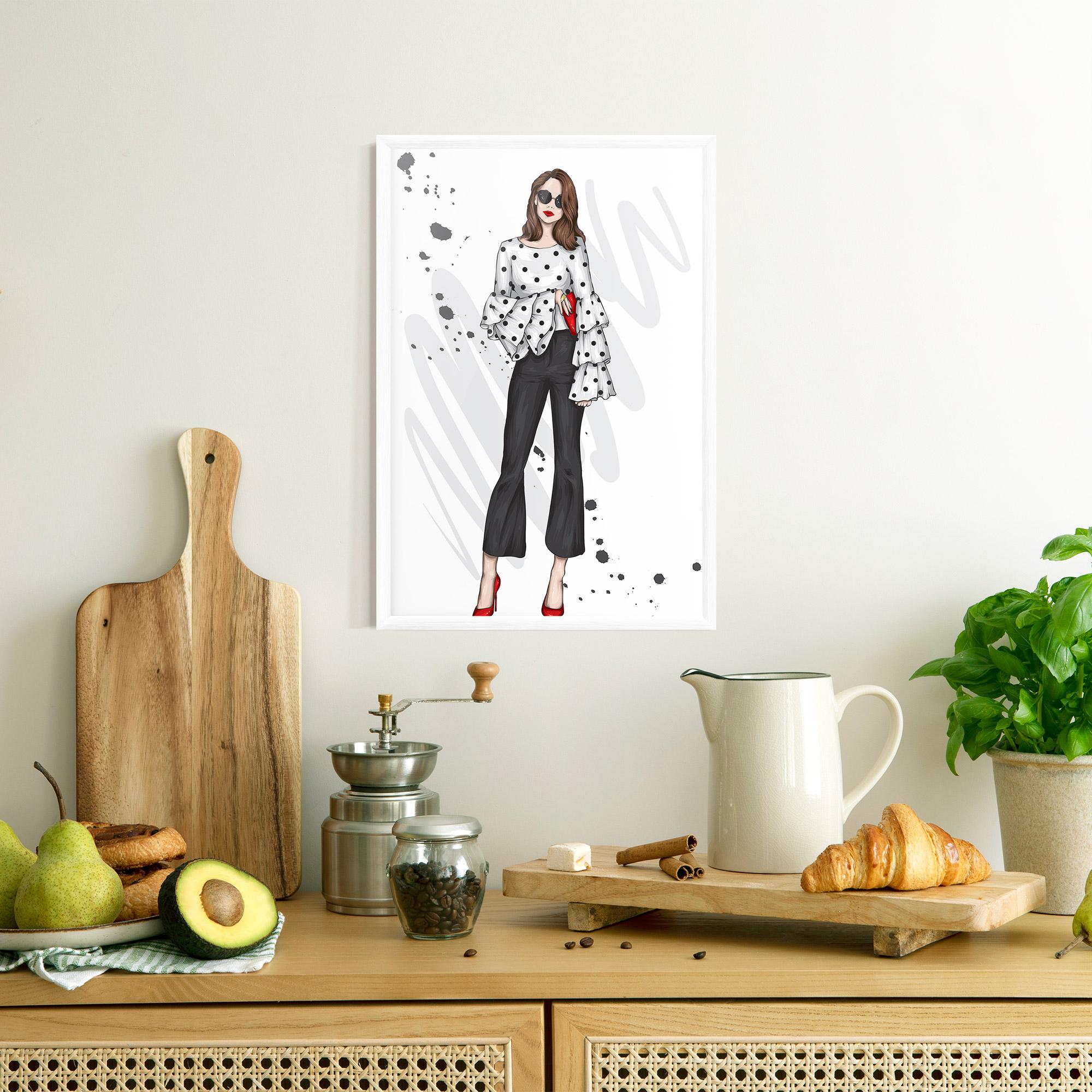 Poster Înrămat Pretty Woman In White mockup 8