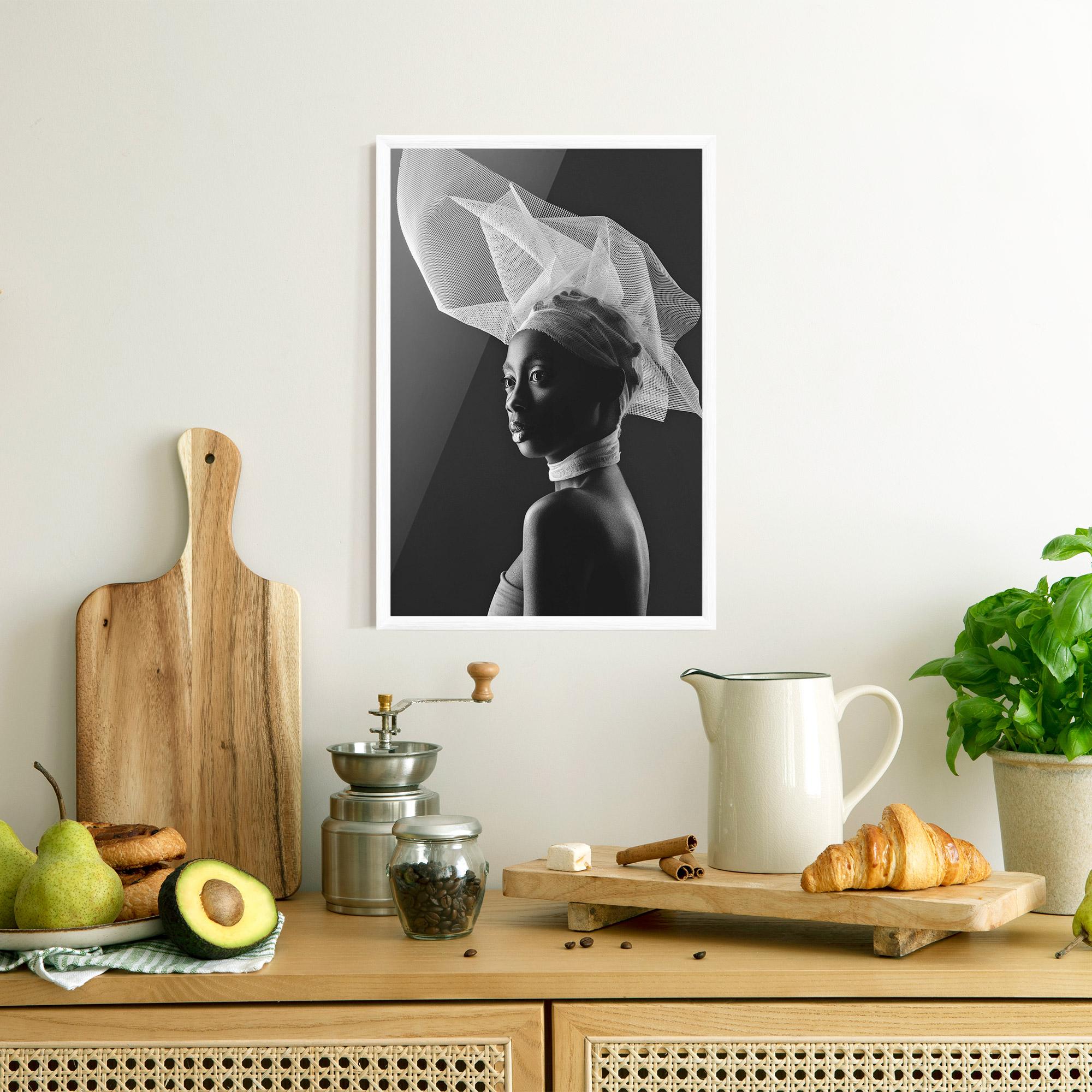 Poster Înrămat Veil Hat Woman mockup 8