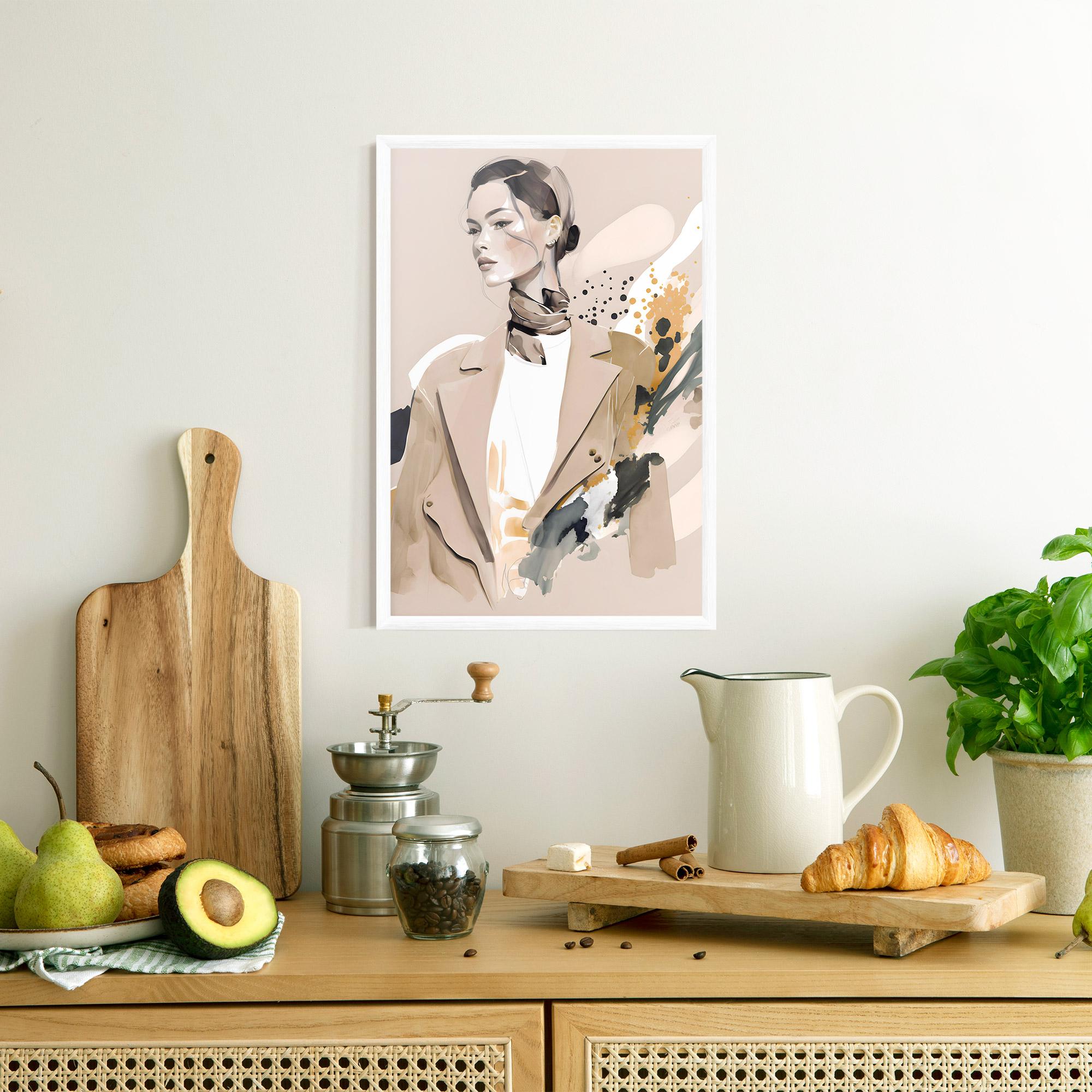 Poster Înrămat Watercolor Stylish Model mockup 8