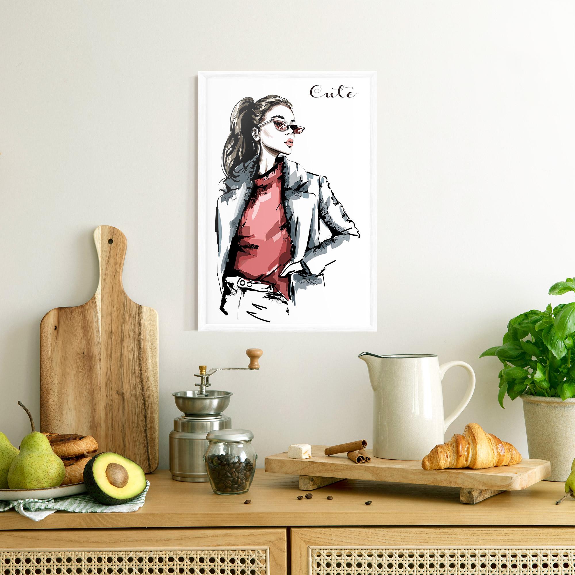 Poster Înrămat Woman Feeling Cute mockup 8