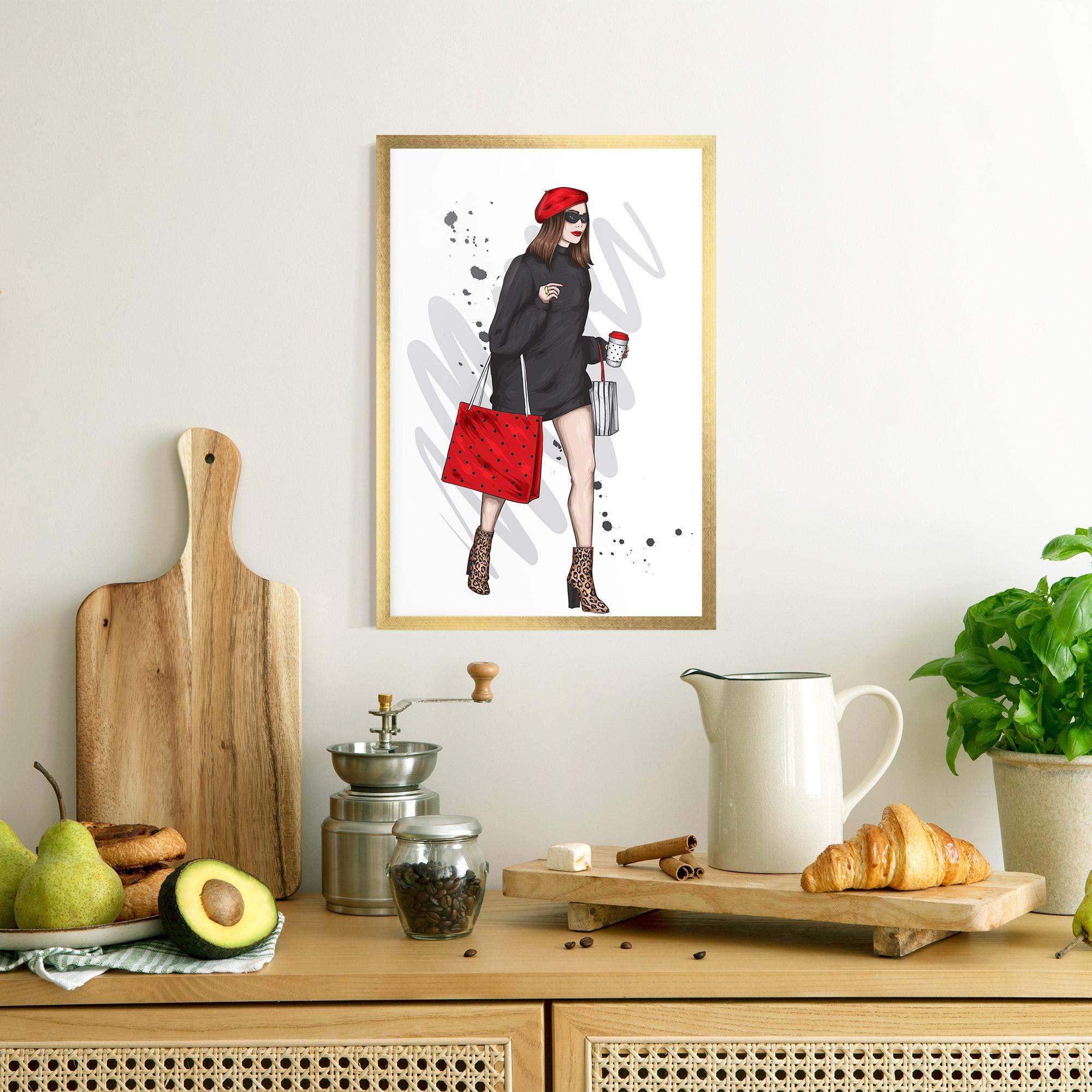 Poster Înrămat Black Red Outfit mockup 8