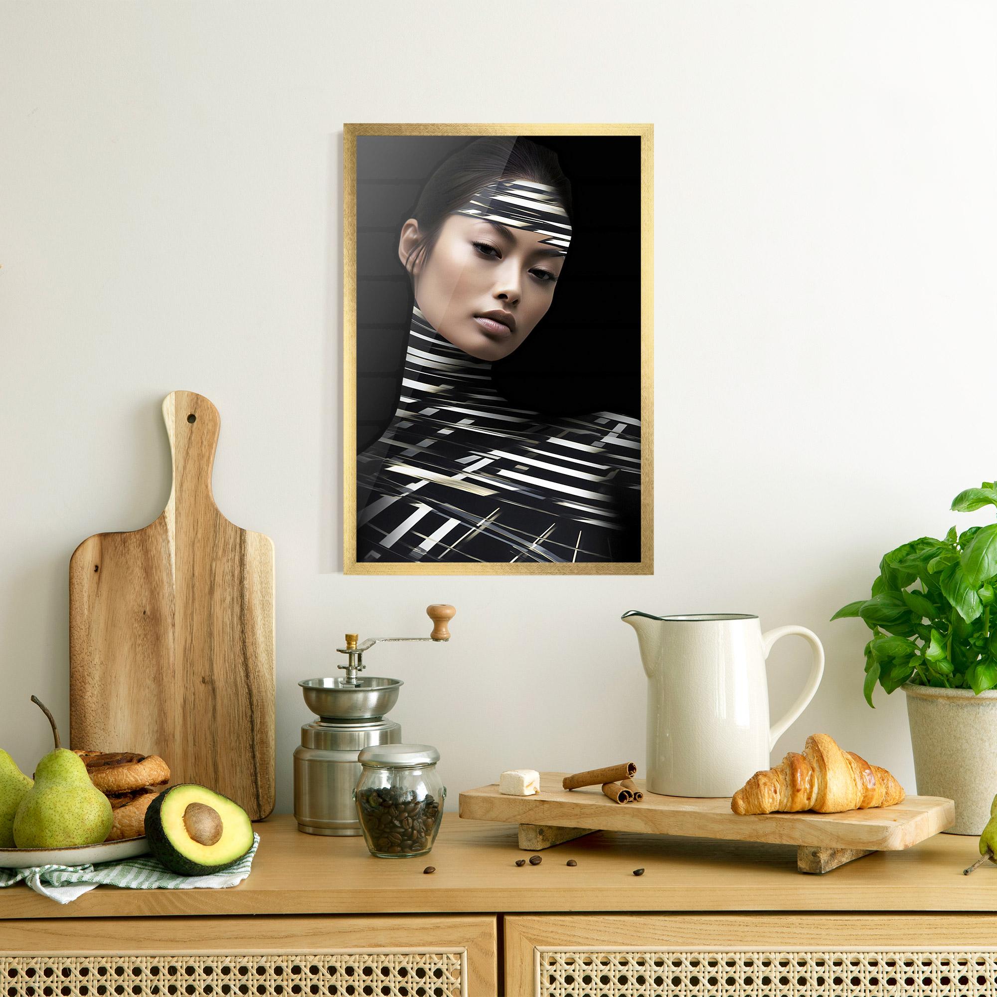 Poster Înrămat Futuristic Make Up Woman mockup 8