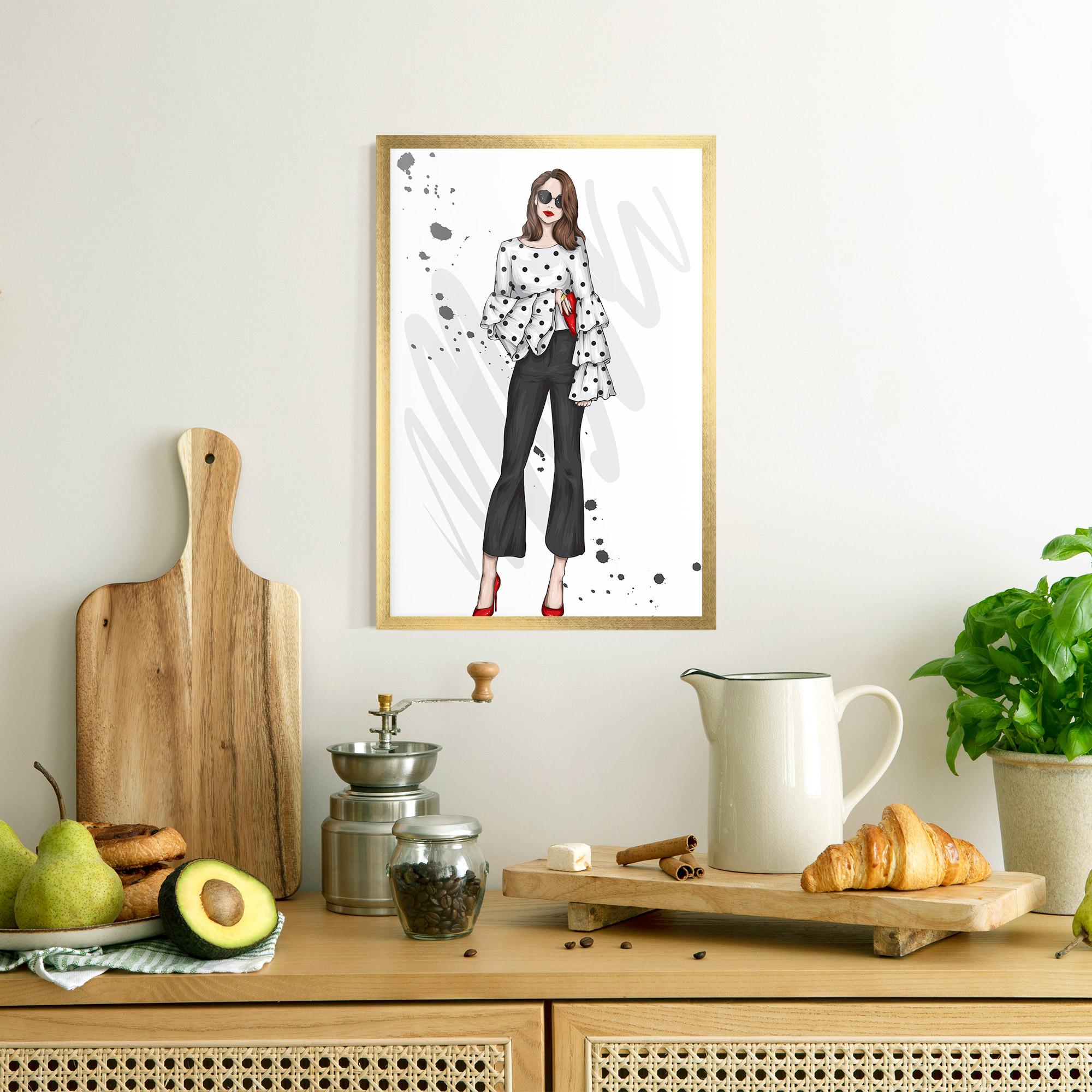 Poster Înrămat Pretty Woman In White mockup 8
