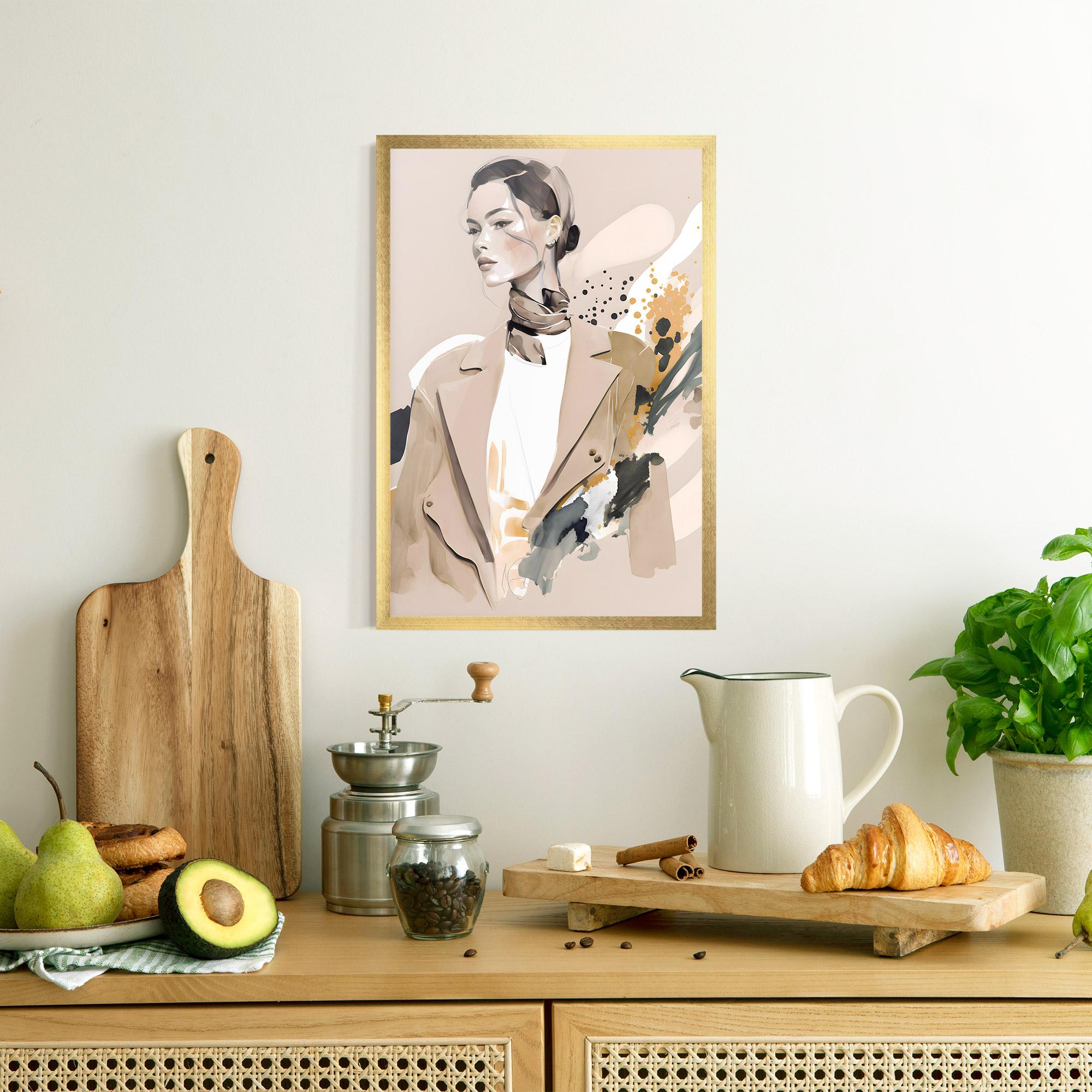 Poster Înrămat Watercolor Stylish Model mockup 8