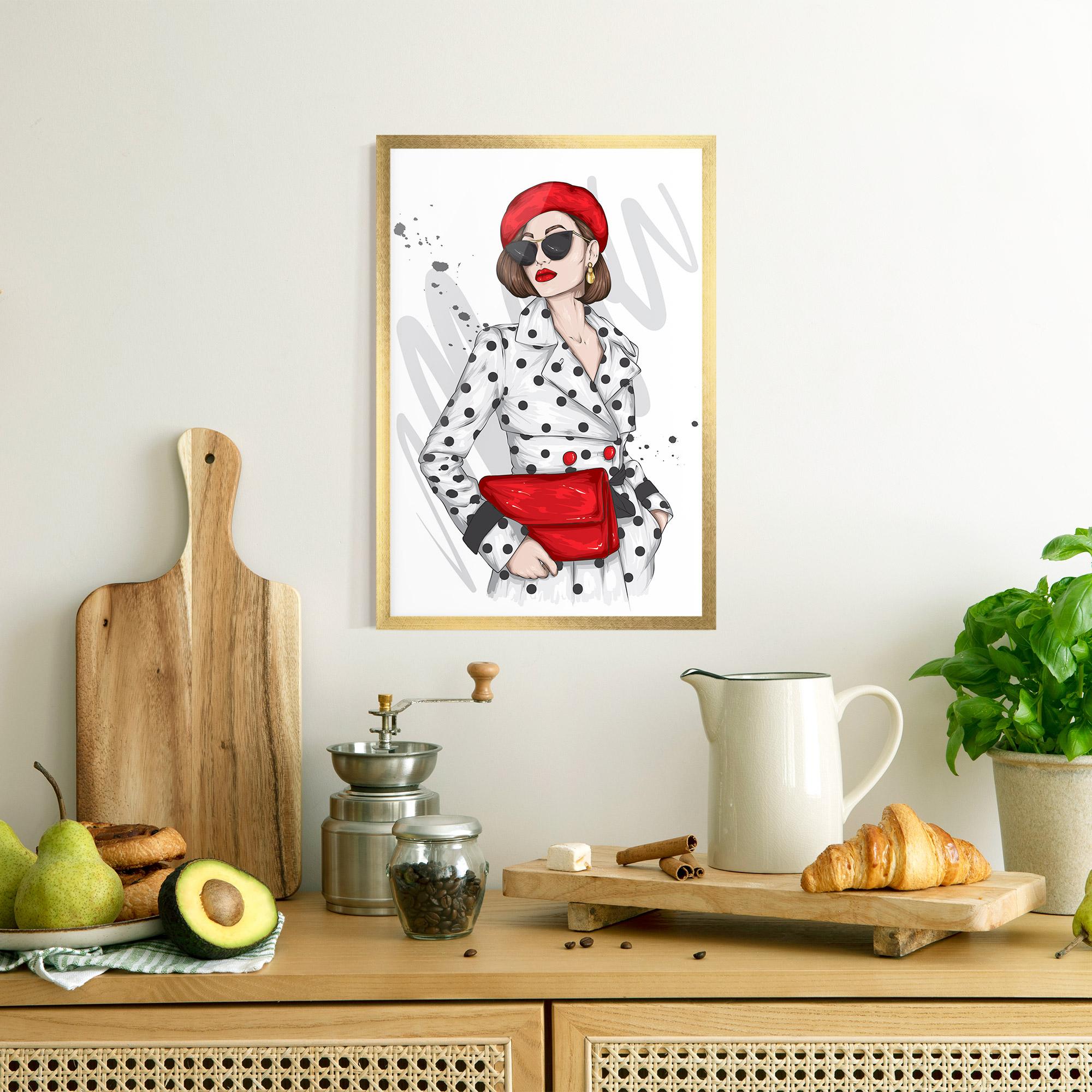 Poster Înrămat White Red Outfit mockup 8