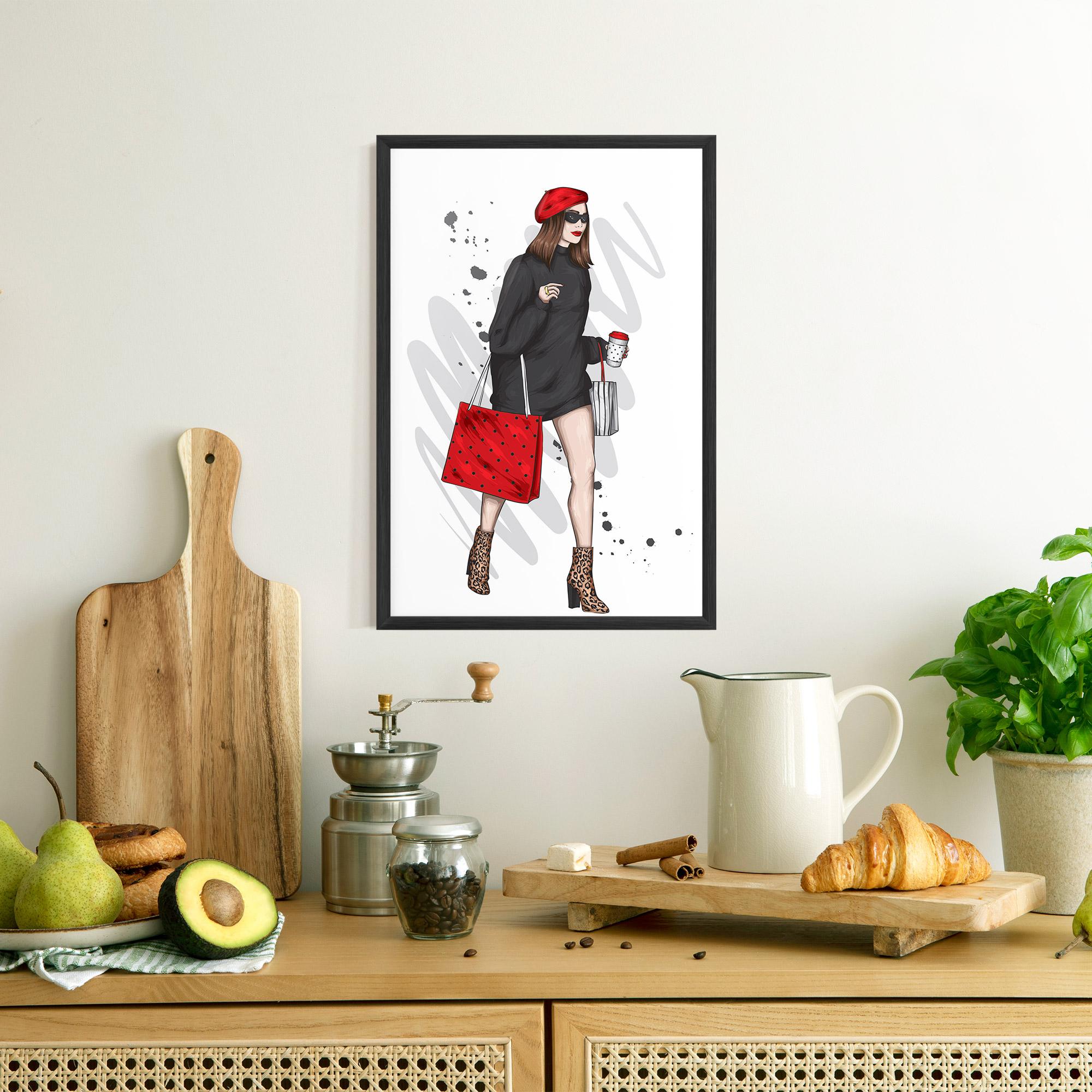 Poster Înrămat Black Red Outfit mockup 8