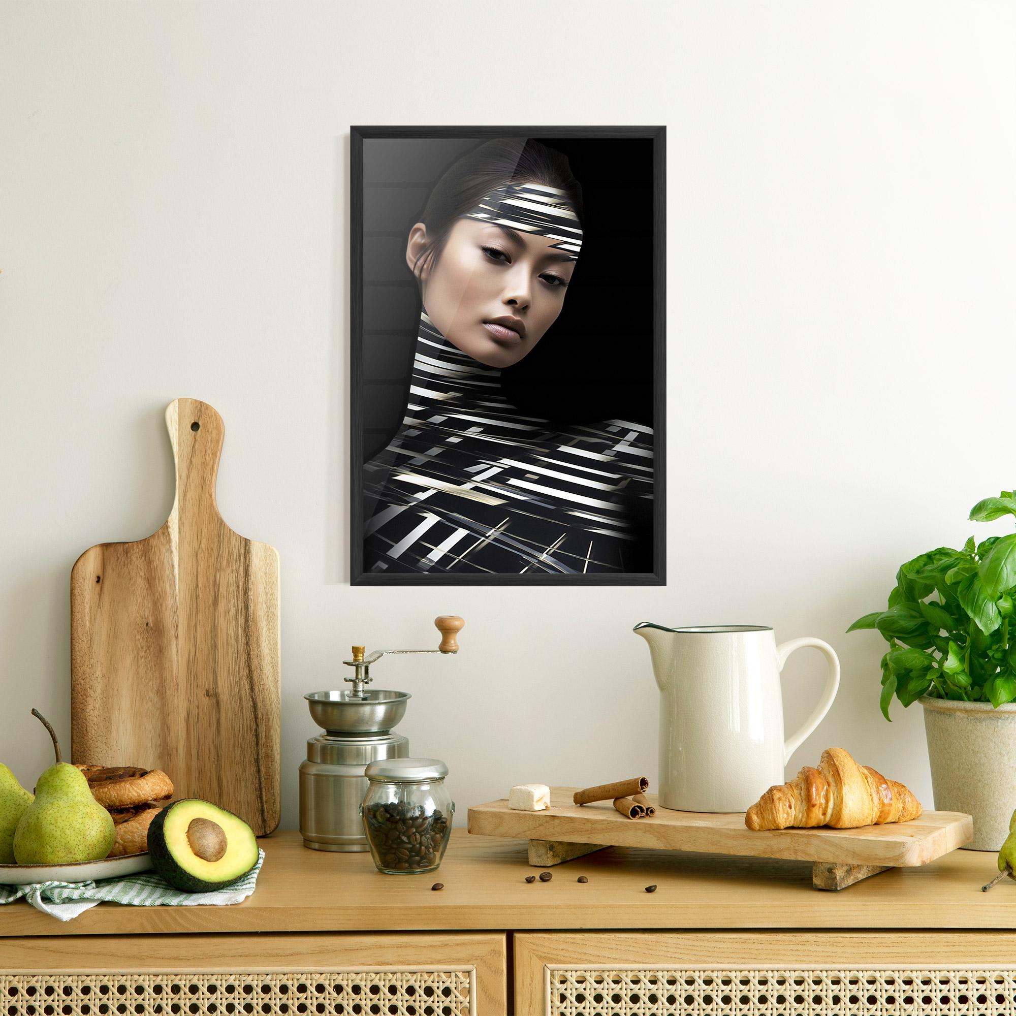 Poster Înrămat Futuristic Make Up Woman mockup 8