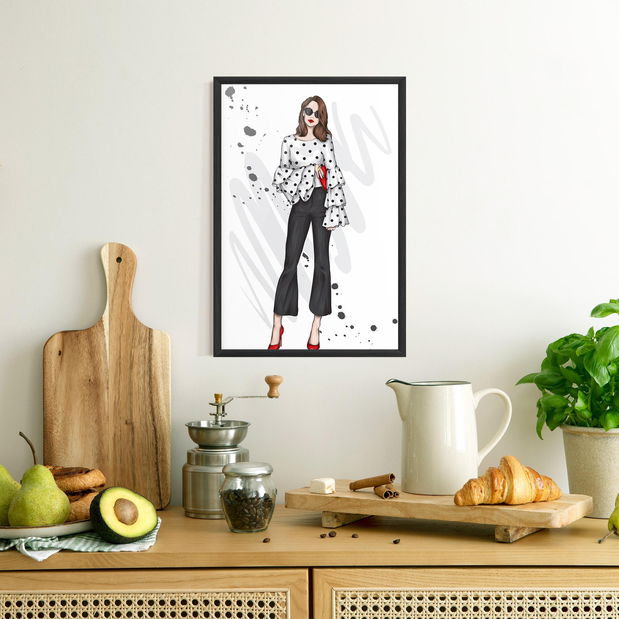 Poster Înrămat Pretty Woman In White mockup 8