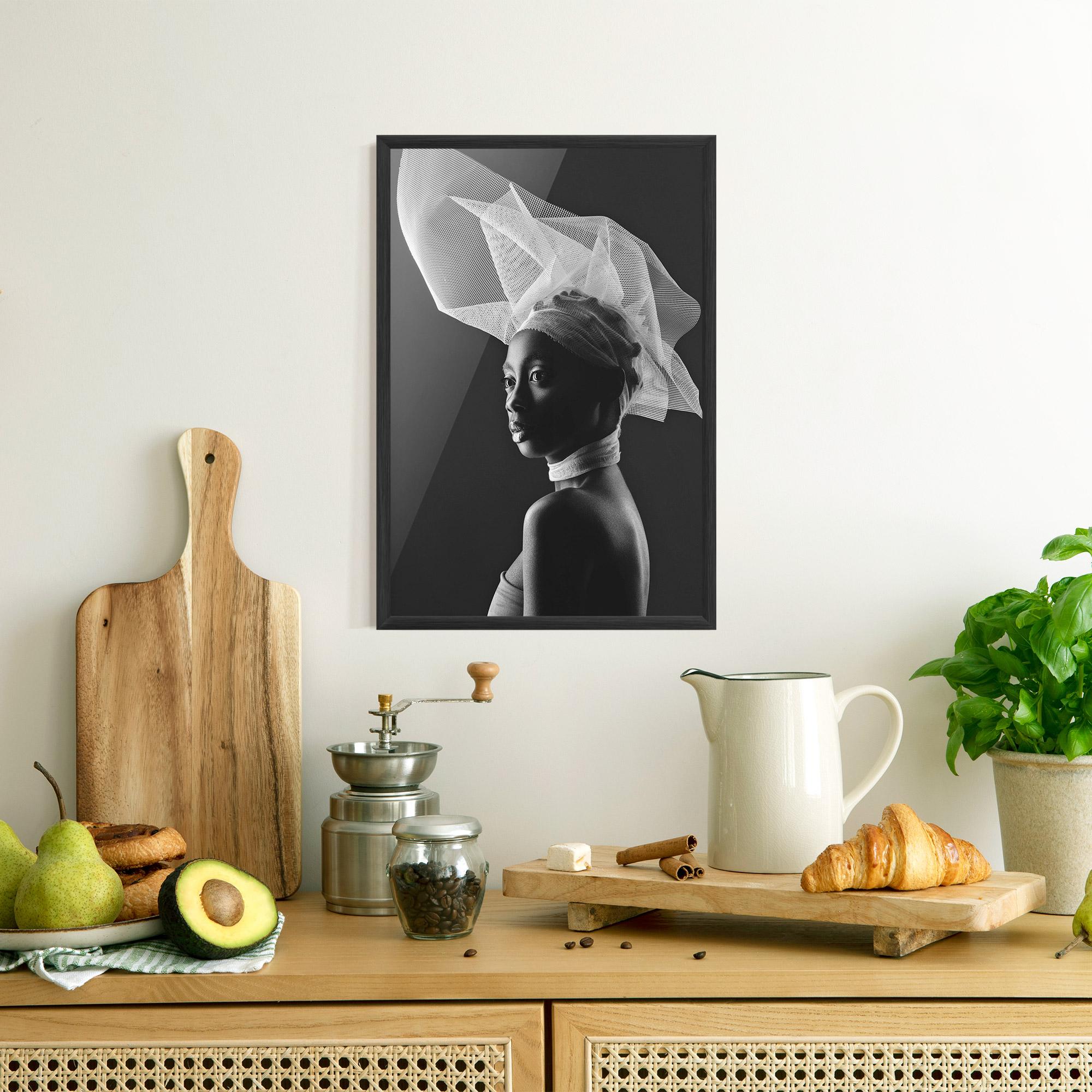 Poster Înrămat Veil Hat Woman mockup 8