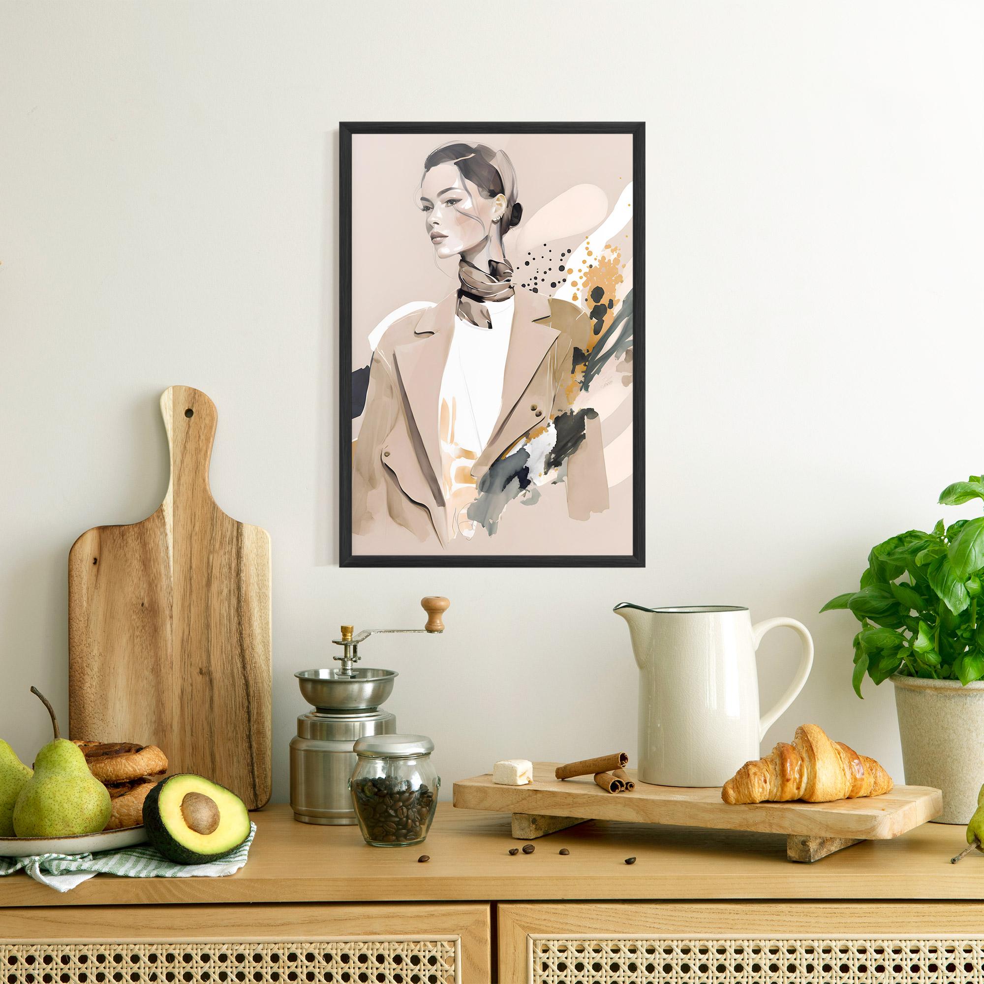 Poster Înrămat Watercolor Stylish Model mockup 8