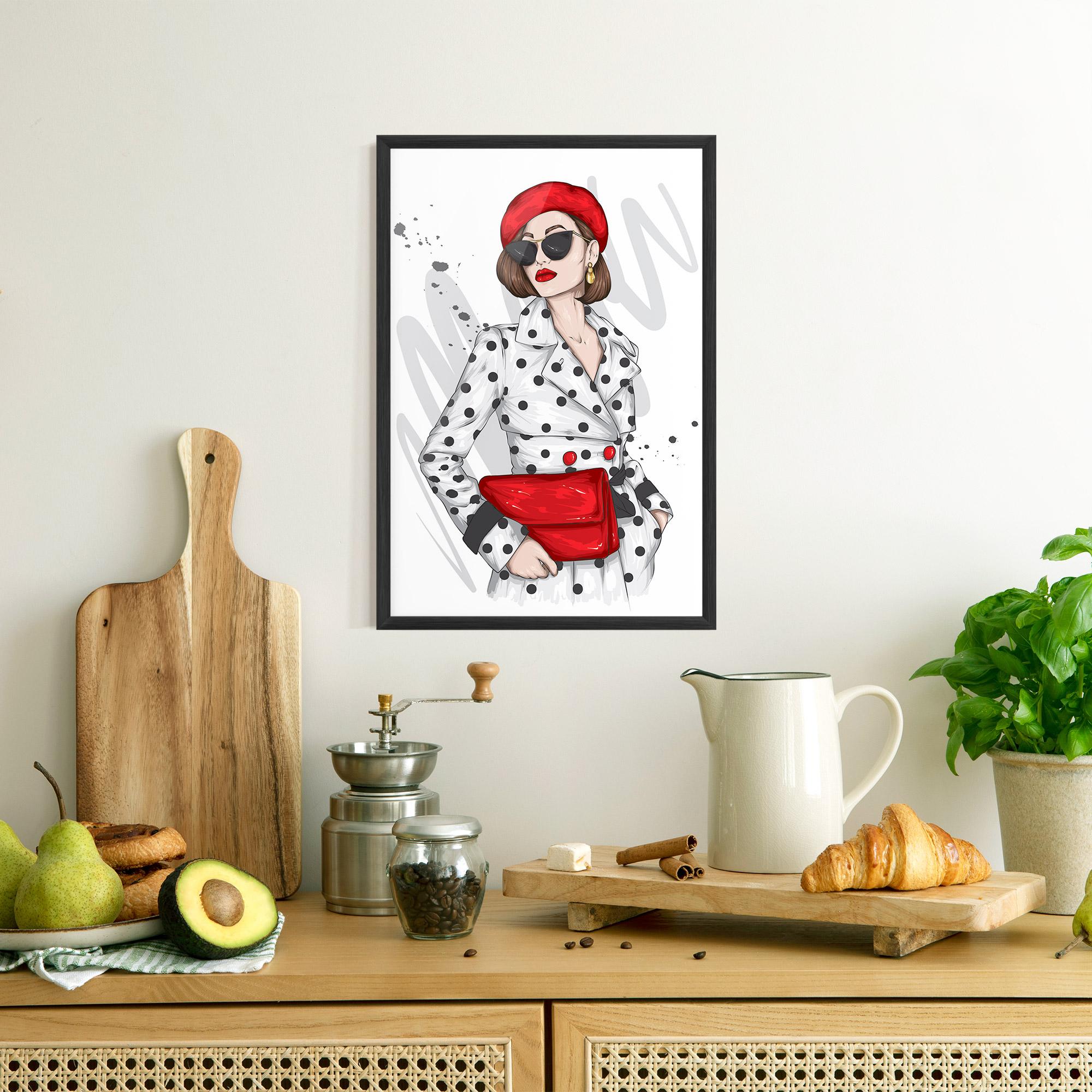 Poster Înrămat White Red Outfit mockup 8
