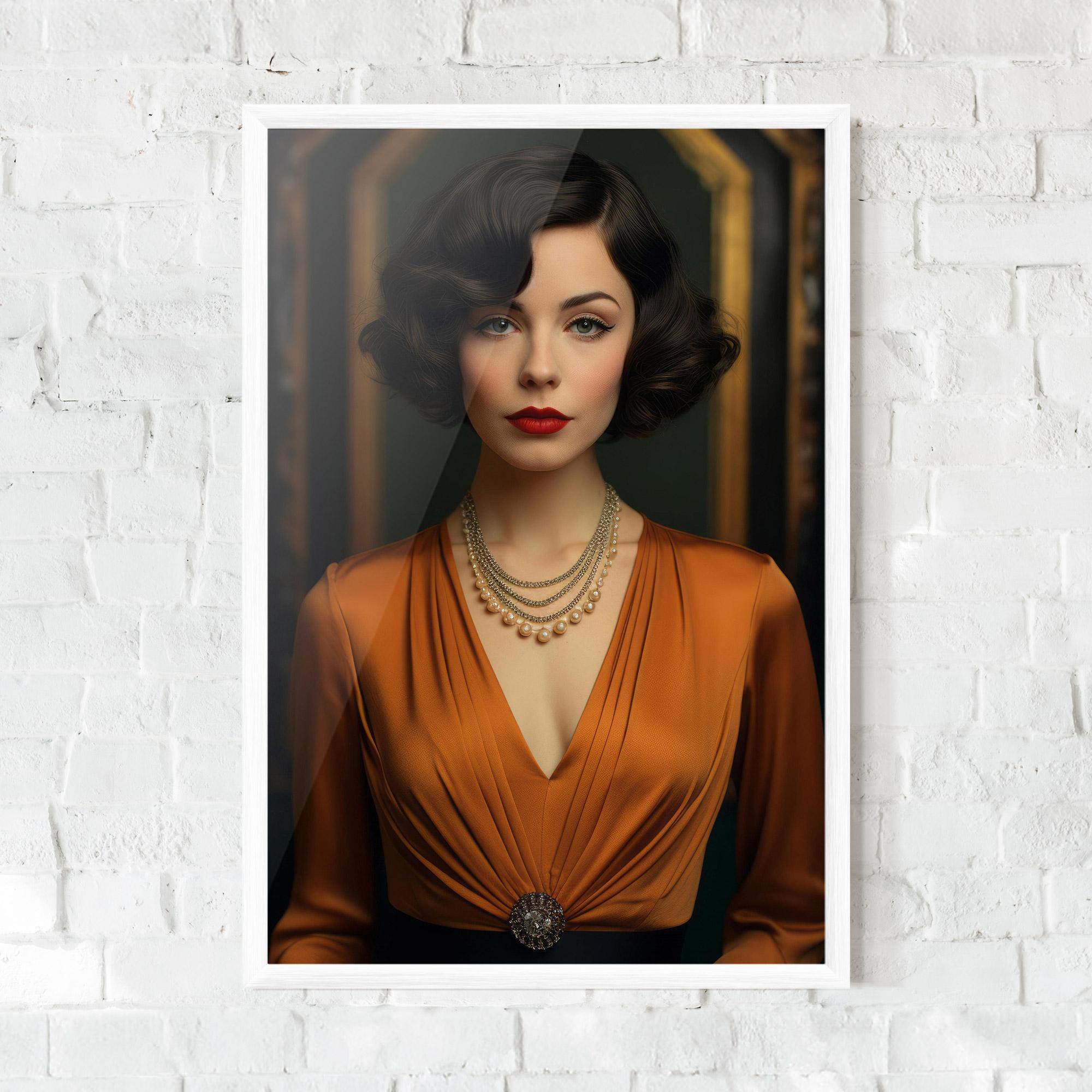 Poster Înrămat Orange Blouse Pearls mockup 0