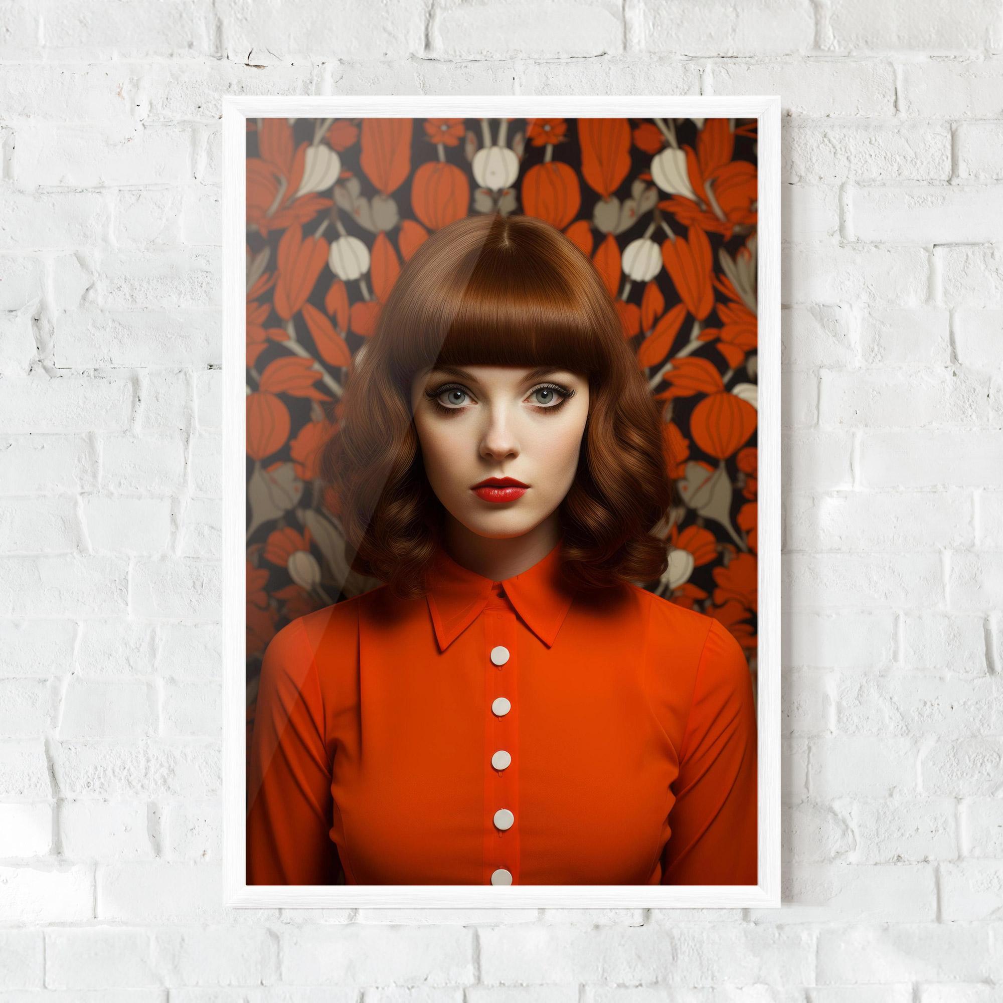 Poster Înrămat Orange Blouse Woman mockup 0