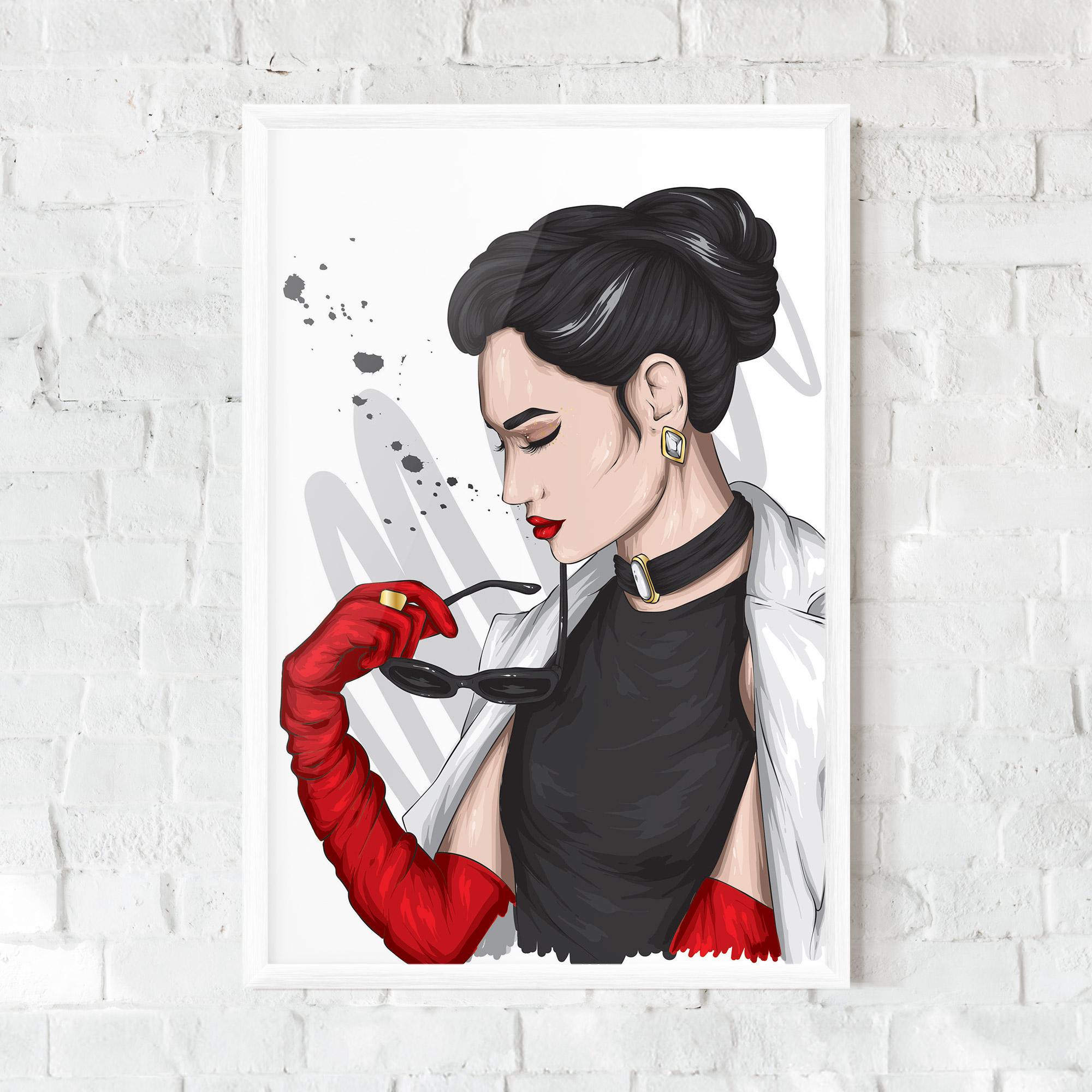 Poster Înrămat Vintage Red Gloves mockup 0