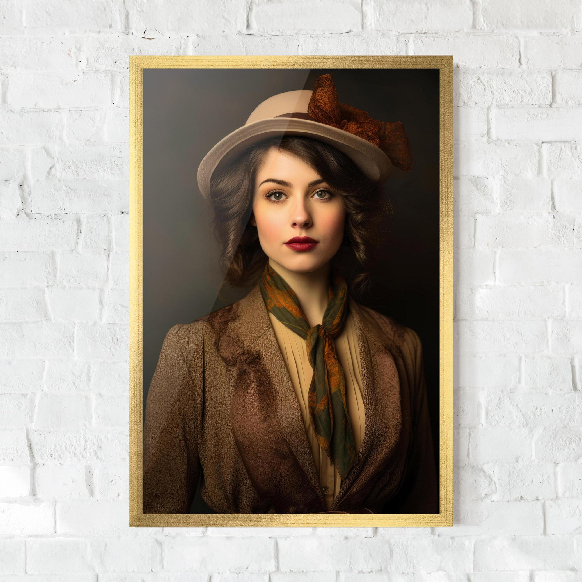 Poster Înrămat Cream Vintage Hat mockup 0
