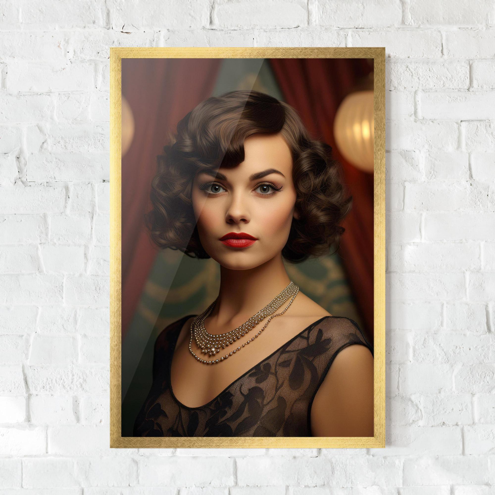 Poster Înrămat Elegant Vintage Woman mockup 0